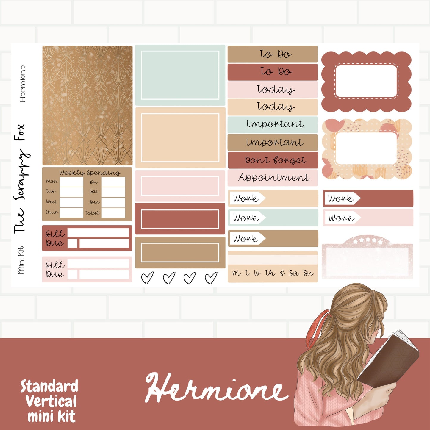 Hermione Standard Vertical Weekly Sticker Kit
