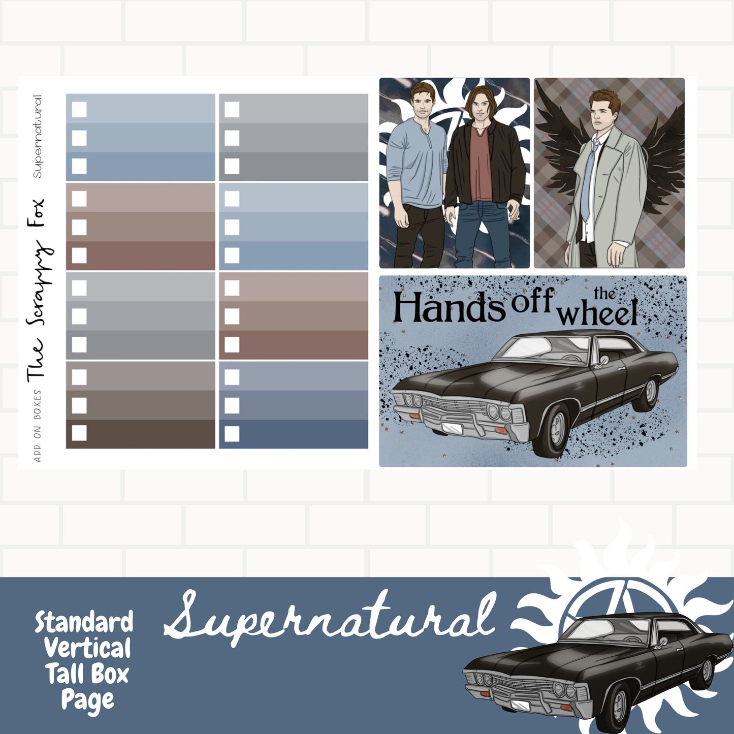 Supernatural Standard Vertical Weekly Sticker Kit