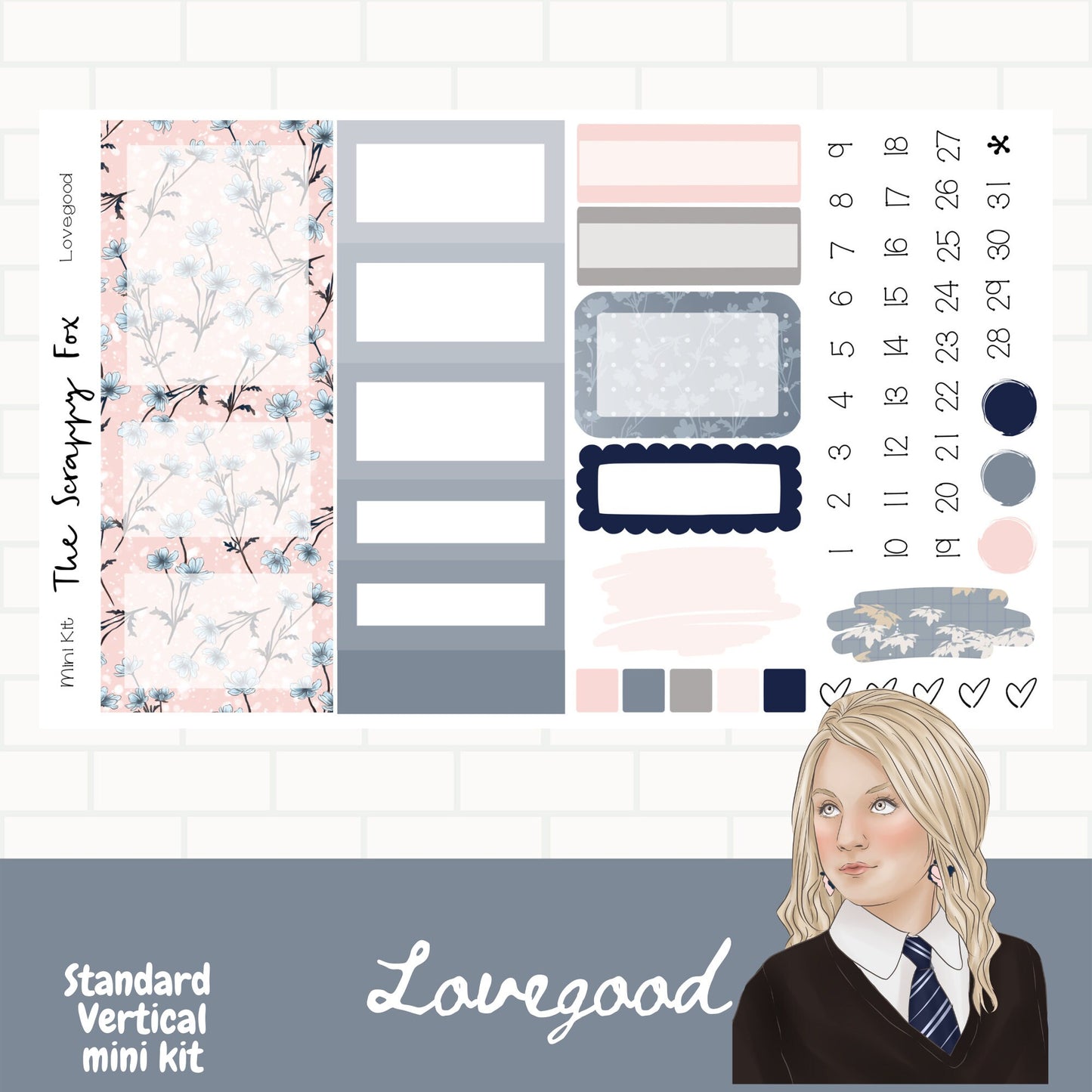 Lovegood Standard Vertical Weekly Sticker Kit