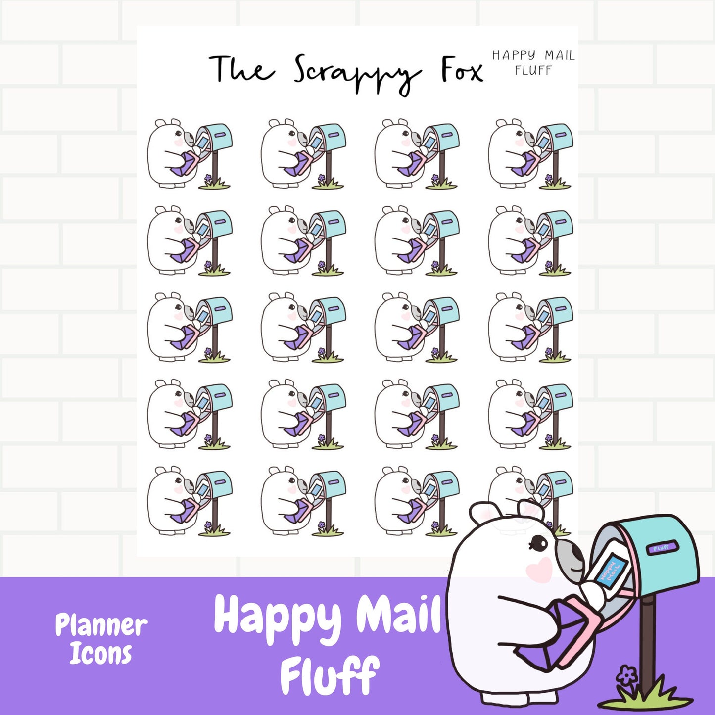 Happy Mail Fluff Planner Icons