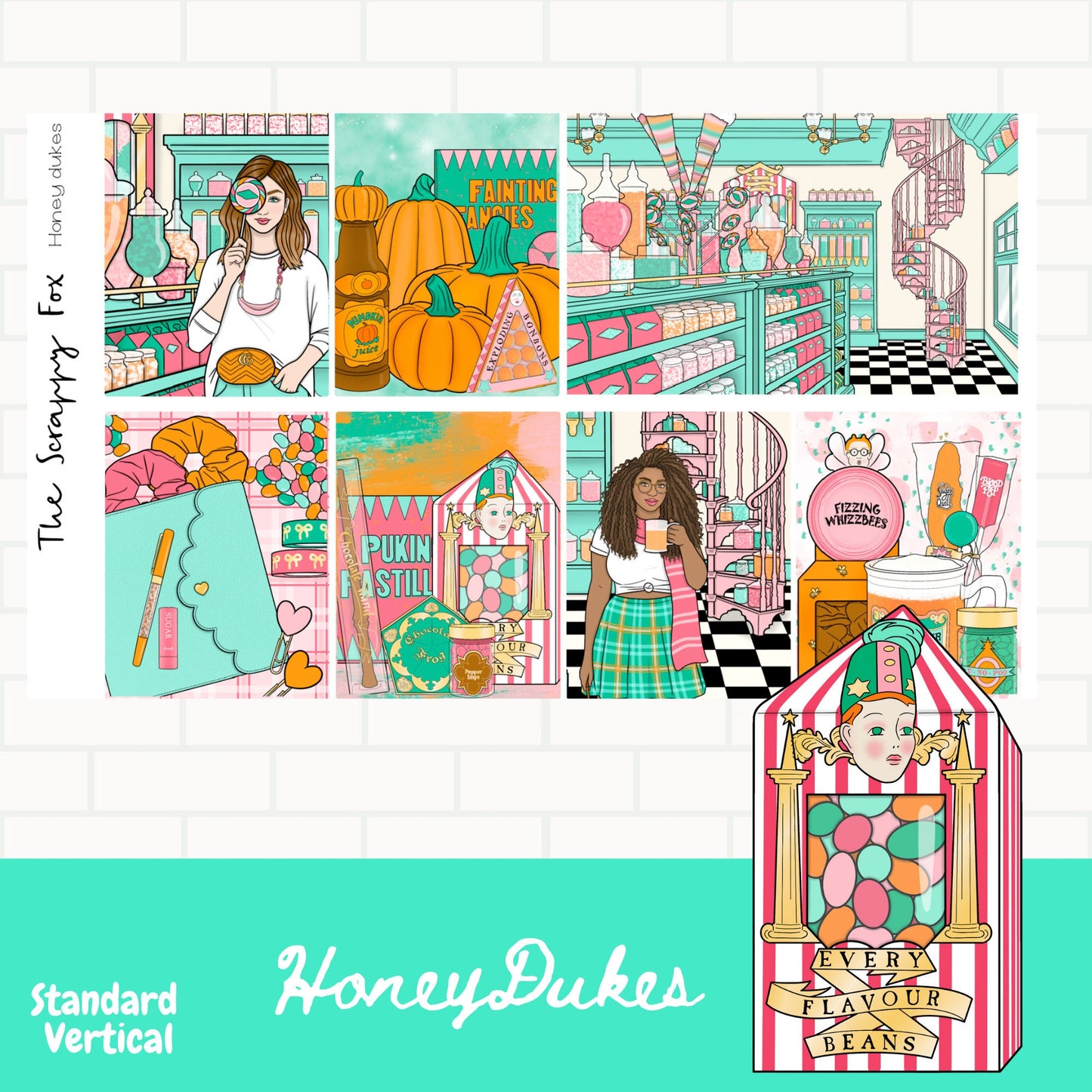 Candy Shop Standard Vertical Weekly Sticker Kit