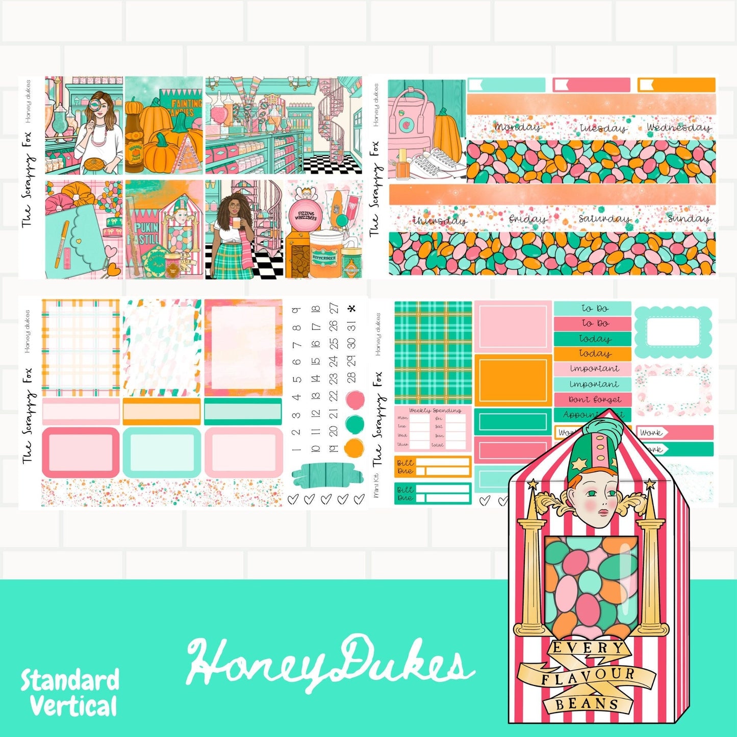 Candy Shop Standard Vertical Weekly Sticker Kit