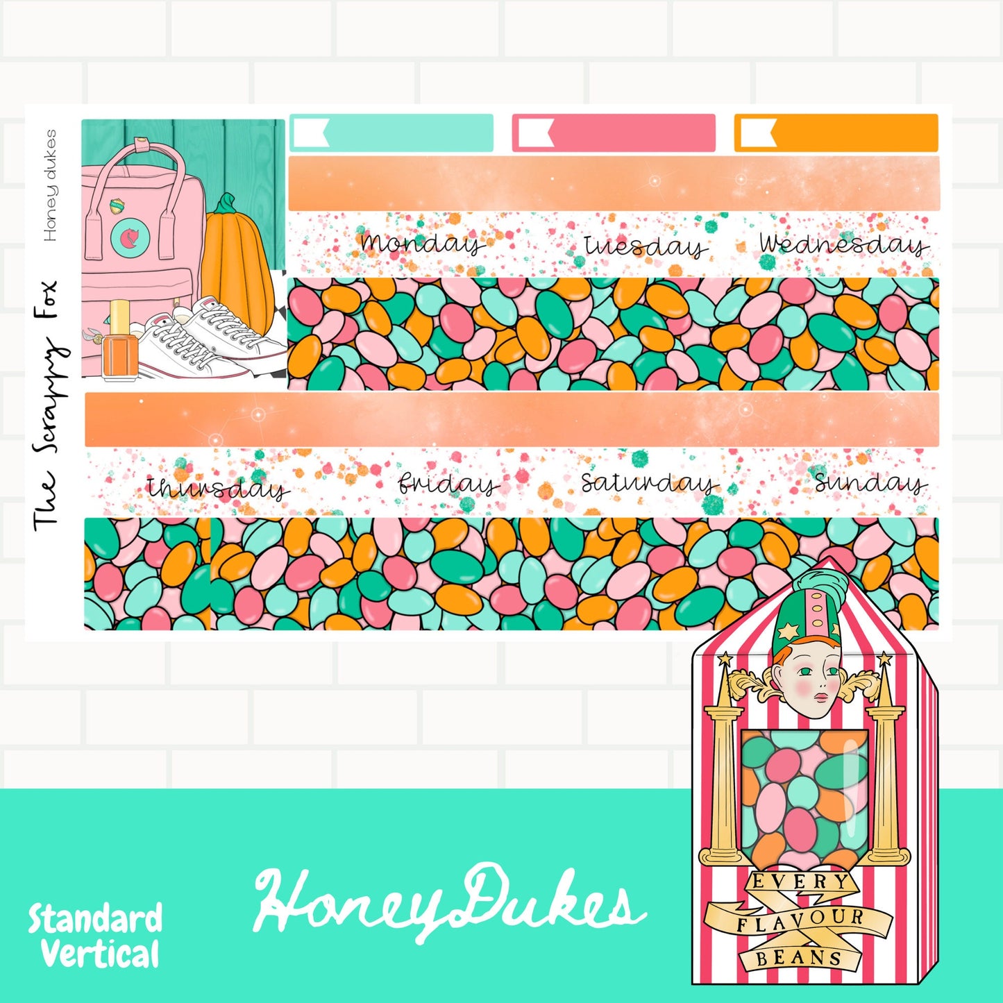 Candy Shop Standard Vertical Weekly Sticker Kit