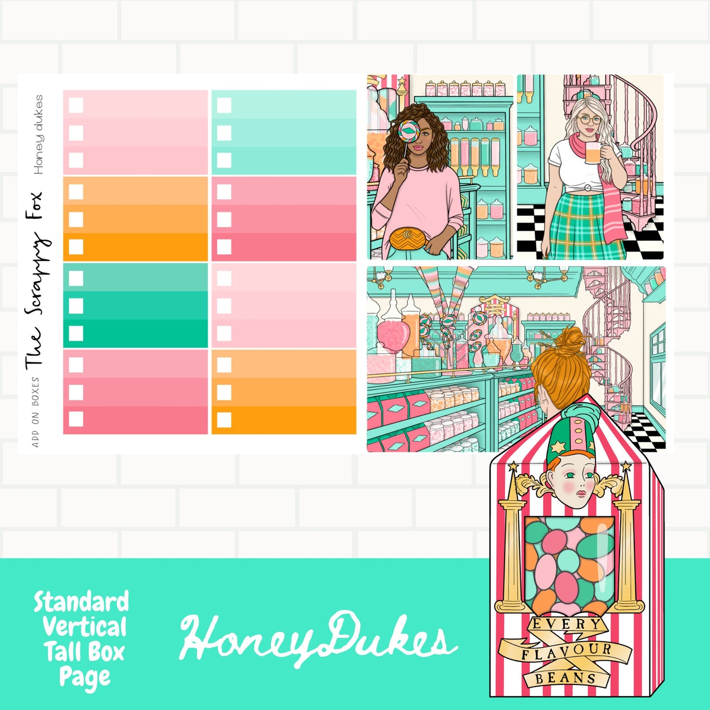 Candy Shop Standard Vertical Weekly Sticker Kit