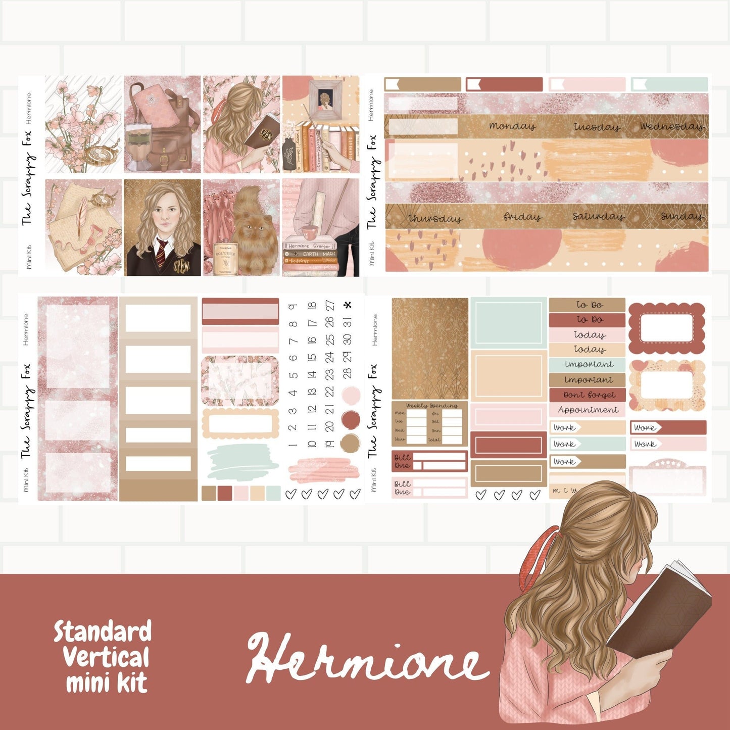 Hermione Standard Vertical Weekly Sticker Kit