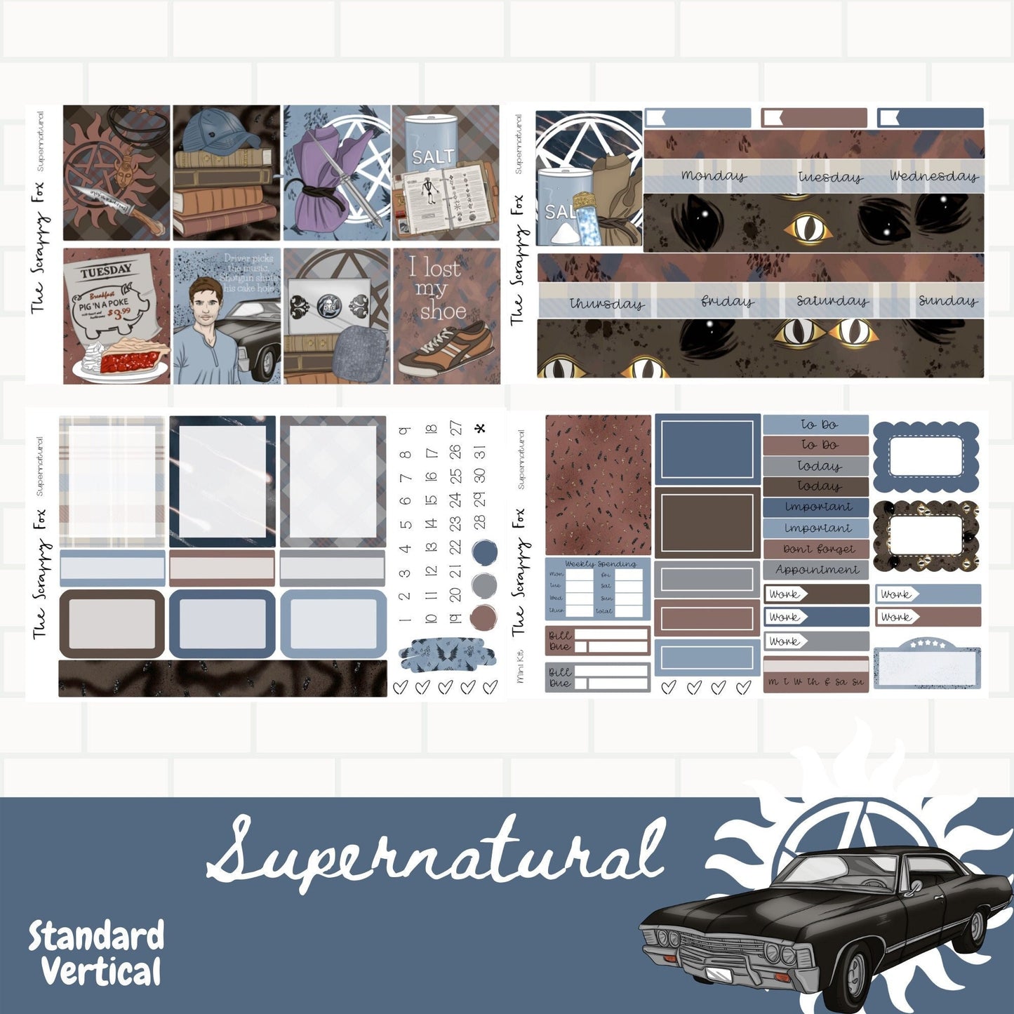 Supernatural Standard Vertical Weekly Sticker Kit