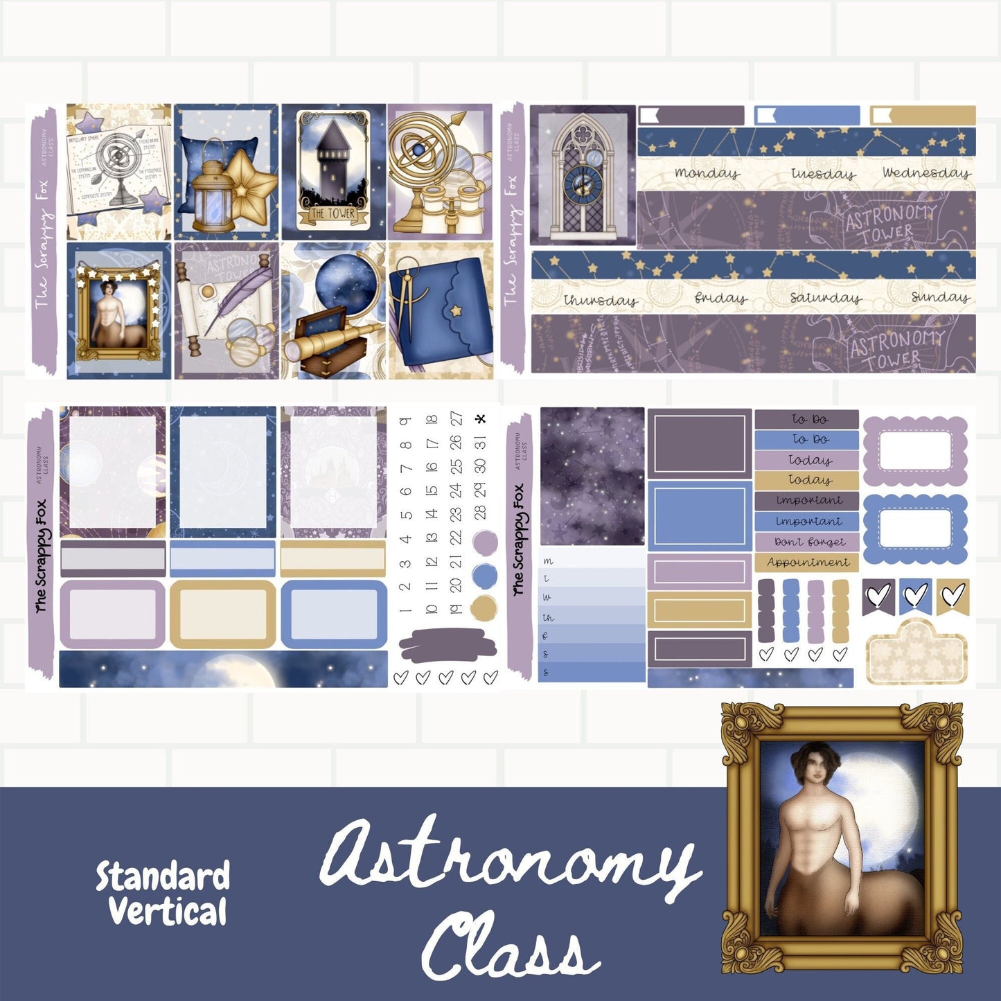 Astronomy Class Standard Vertical Weekly Sticker Kit