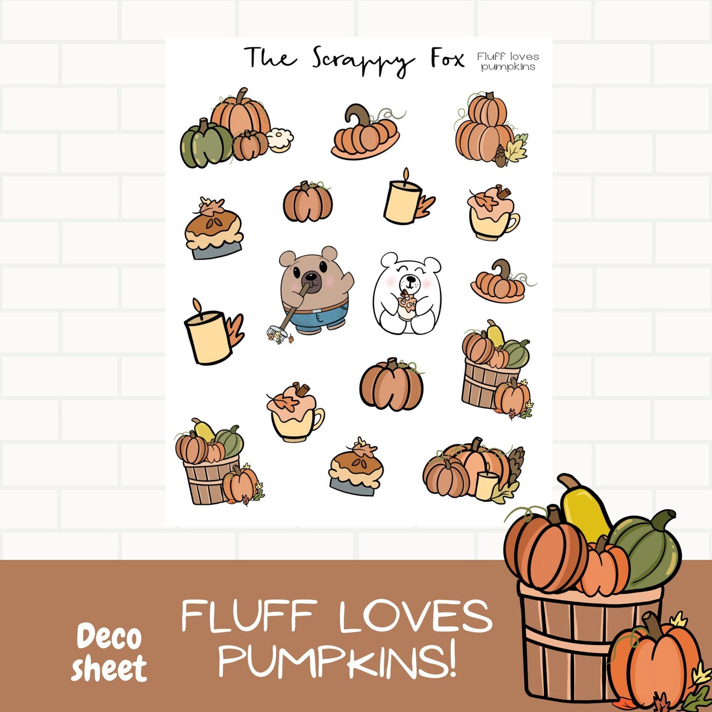 Fluff Loves Pumpkins Deco Sheet