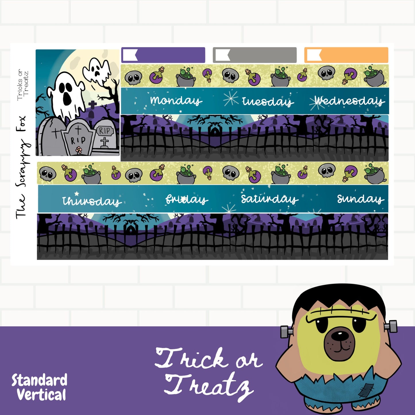Tricks or Treatz Standard Vertical Weekly Sticker Kit