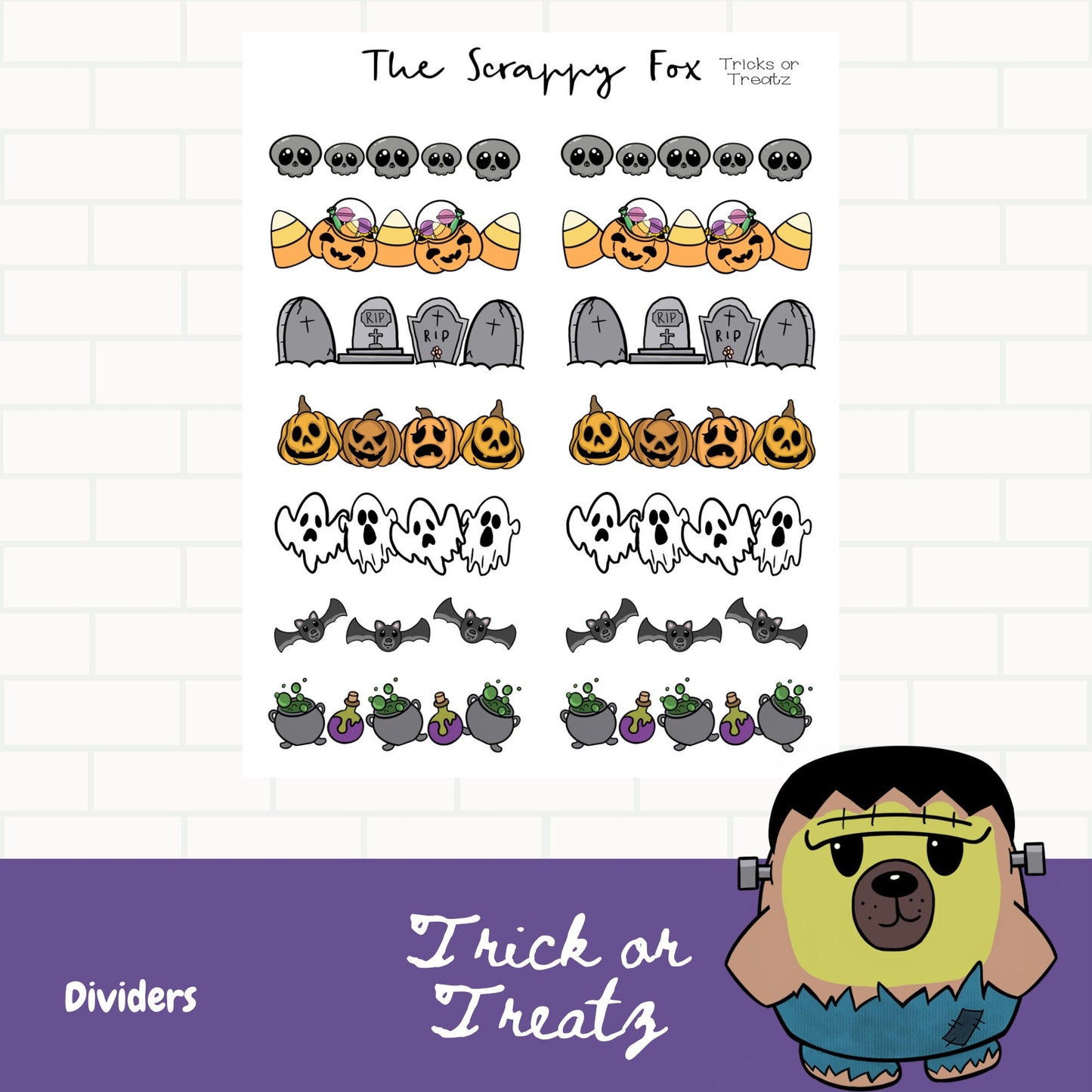 Tricks or Treatz Dividers Sheet