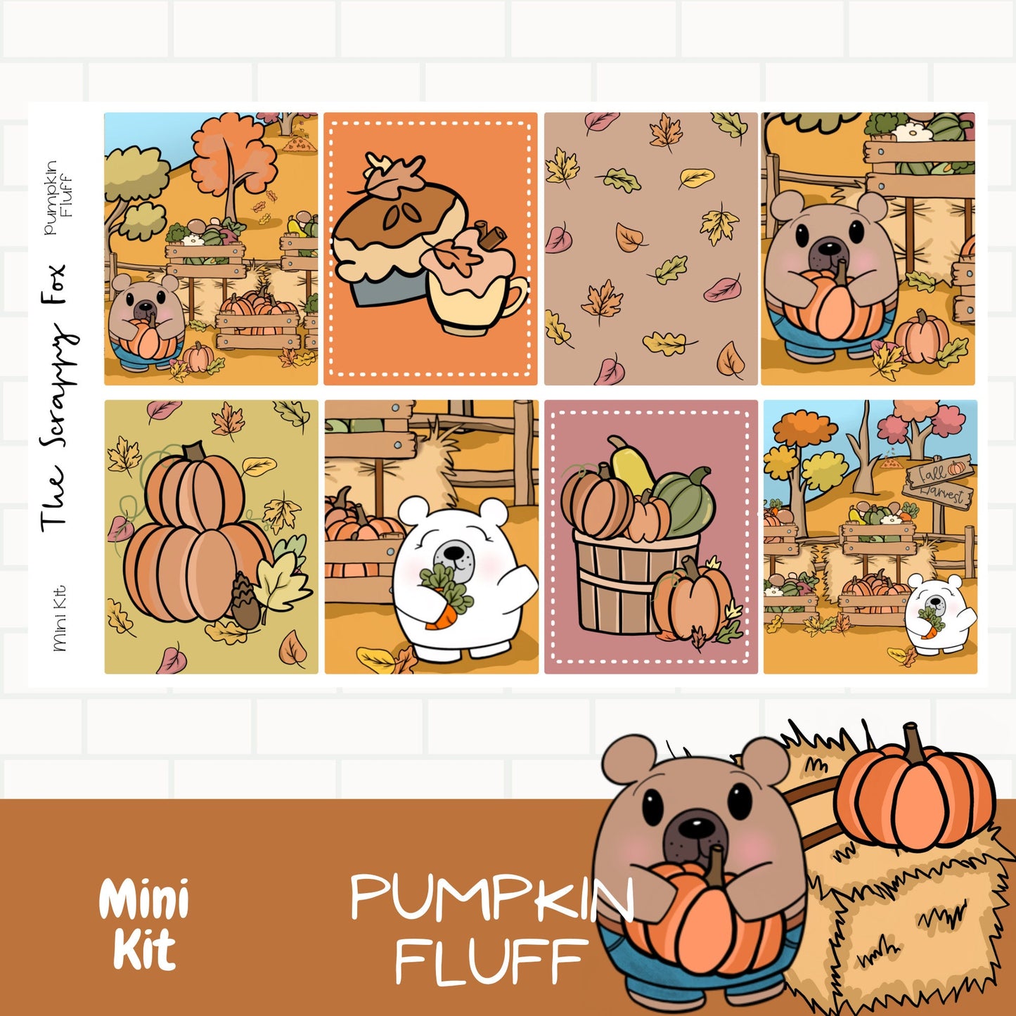 Pumpkin Fluff Standard Vertical Weekly Sticker Kit