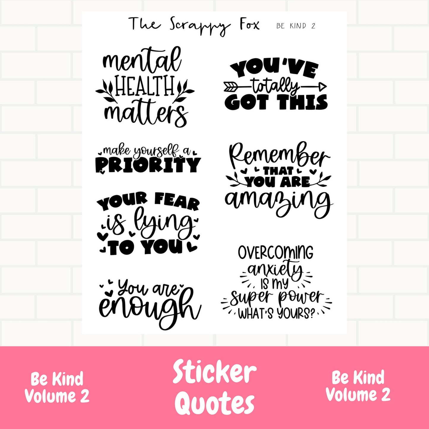 Be Kind Vol 2 Quote Sheet