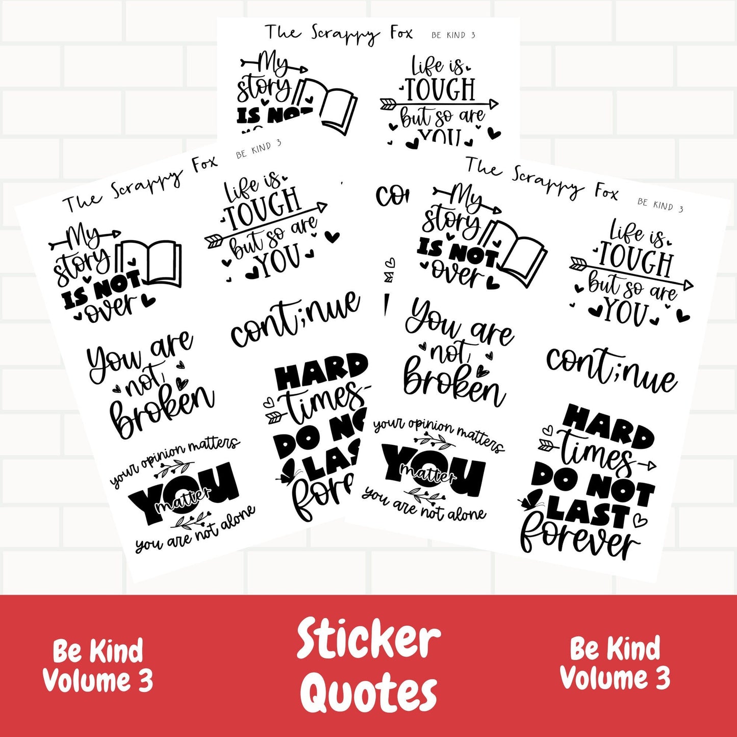 Be Kind Vol 3 Quote Sheet