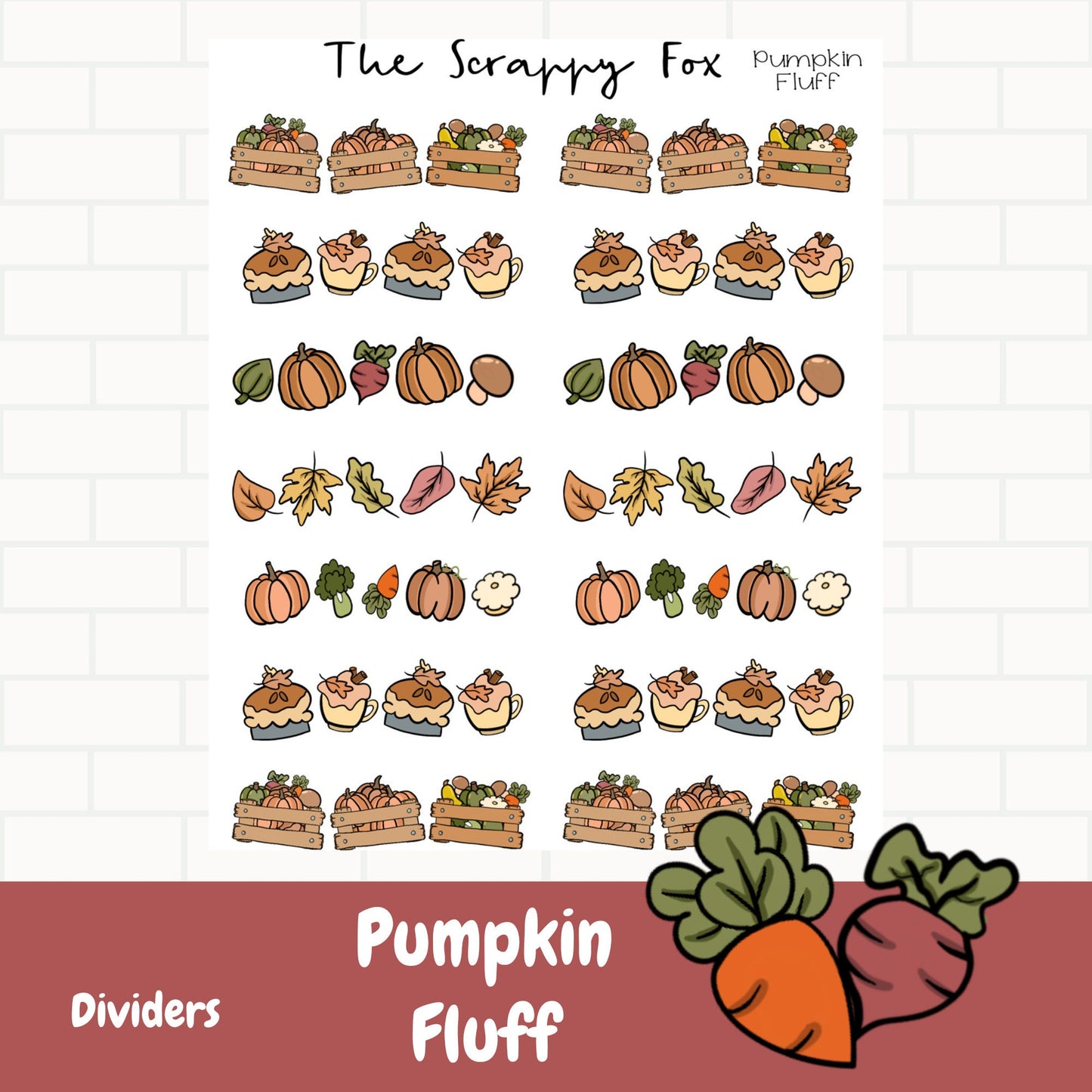 Pumpkin Fluff Dividers Sheet