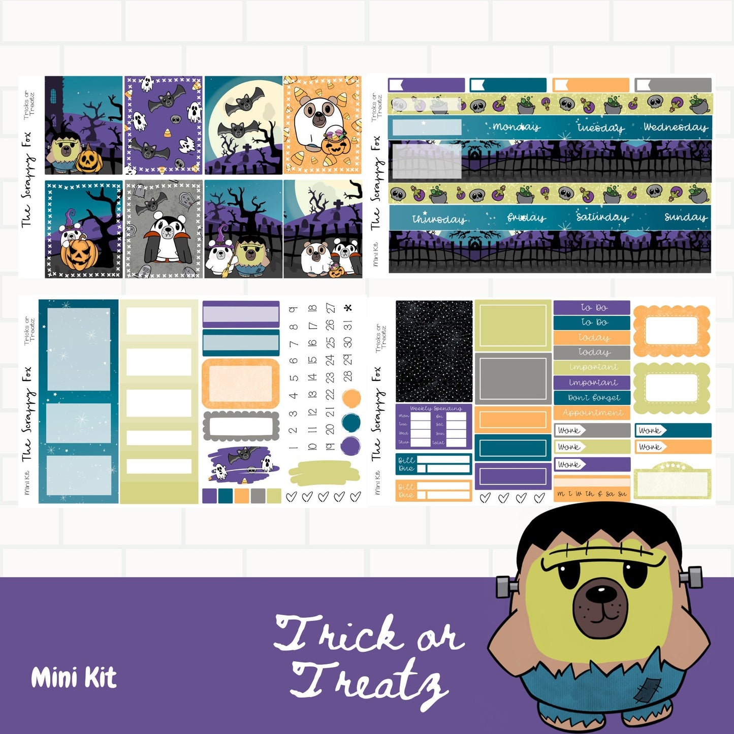 Tricks or Treatz Standard Vertical Weekly Mini Kit