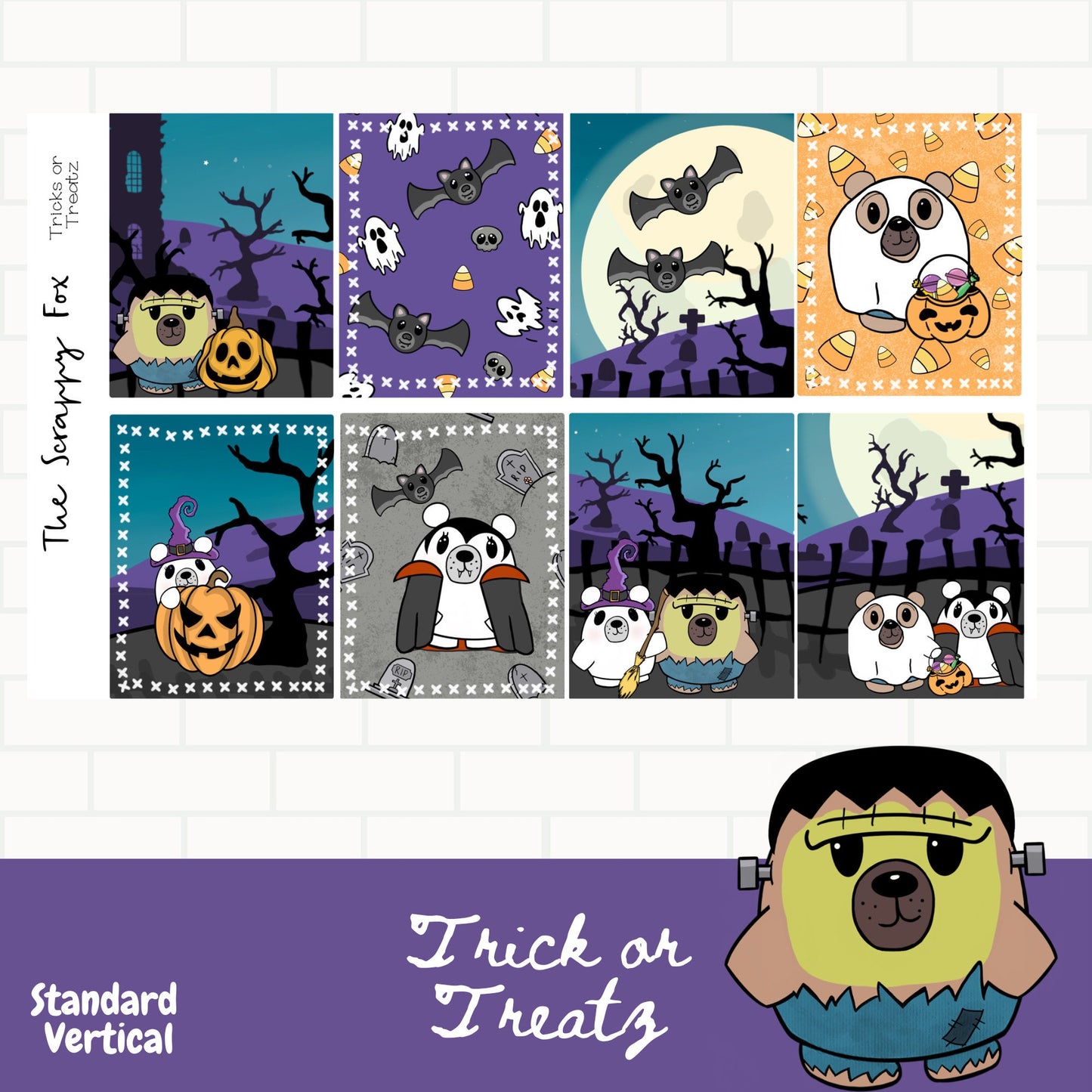 Tricks or Treatz Standard Vertical Weekly Sticker Kit