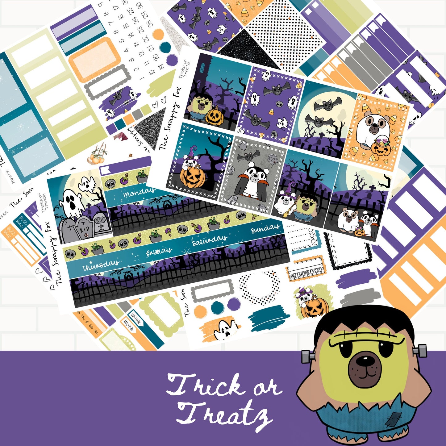Tricks or Treatz Standard Vertical Weekly Sticker Kit