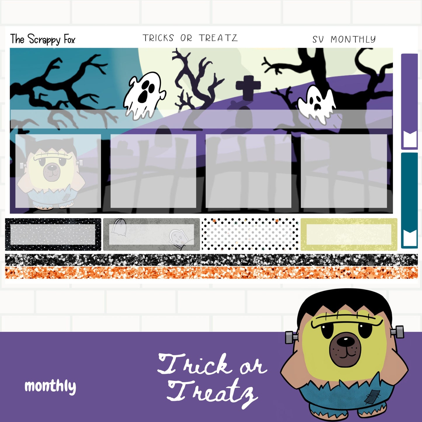 Tricks or Treatz Standard Vertical Monthly Planner Kit