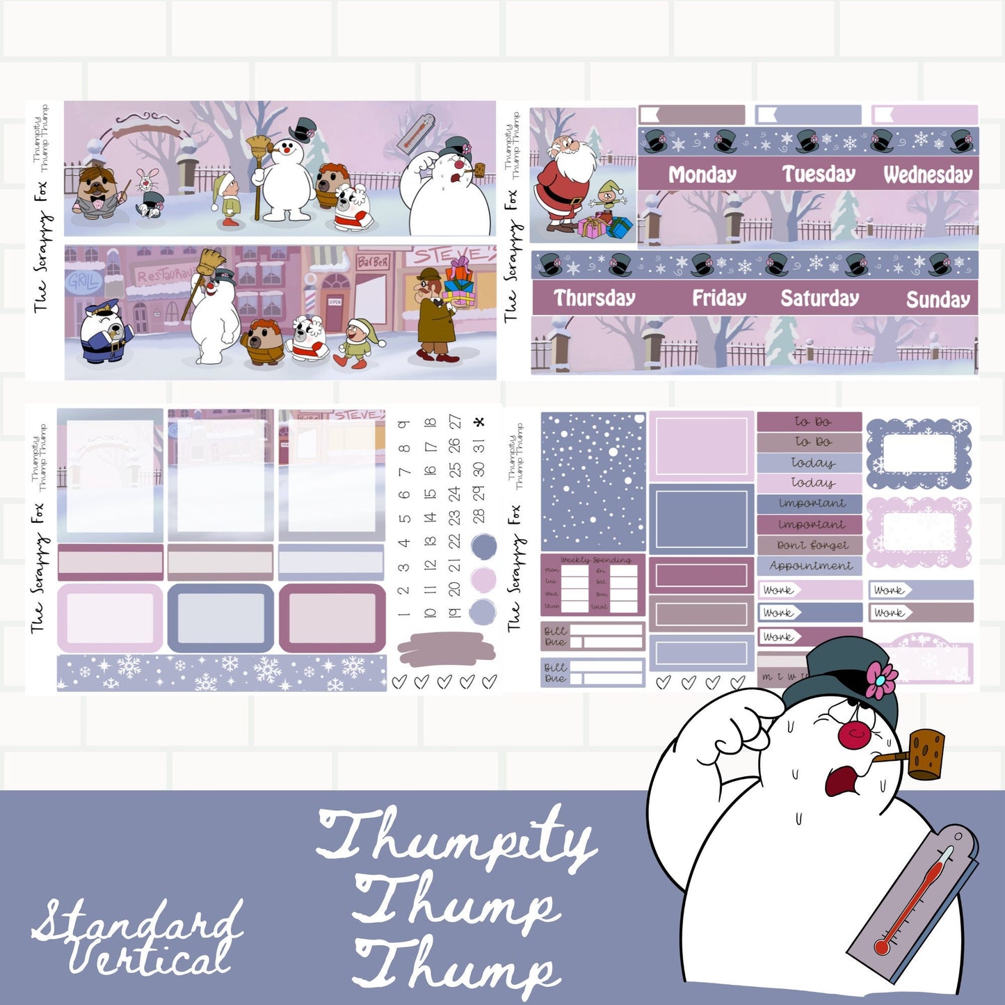 Thumpity thump thump Standard Vertical Weekly Sticker Kit