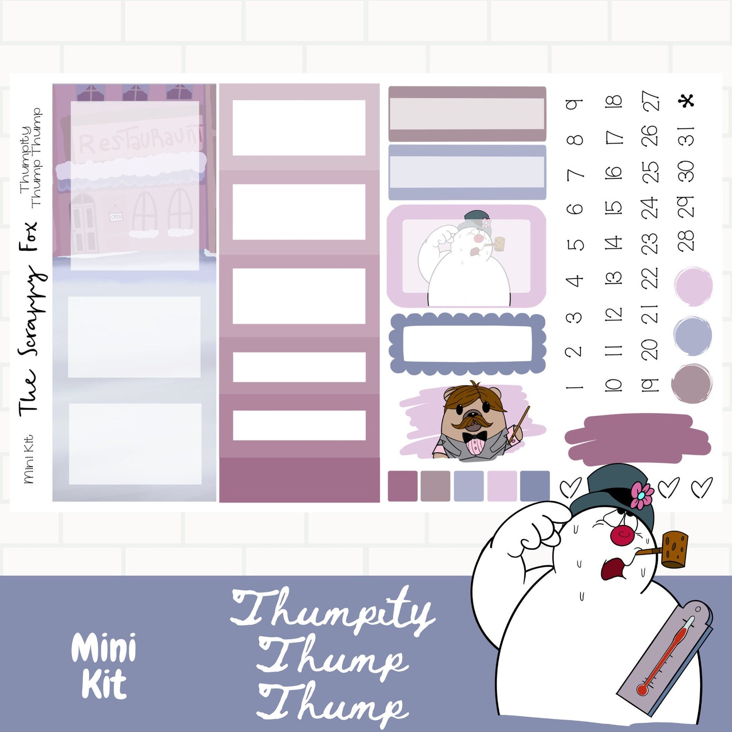 Thumpity thump thump Standard Vertical Weekly Mini Kit