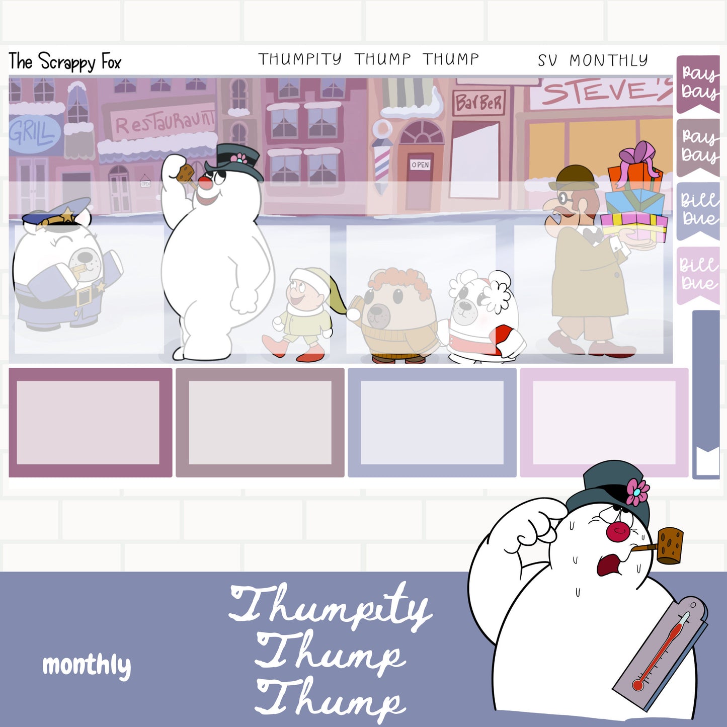 Thumpity Thump Thump Standard Vertical Monthly Sticker Kit