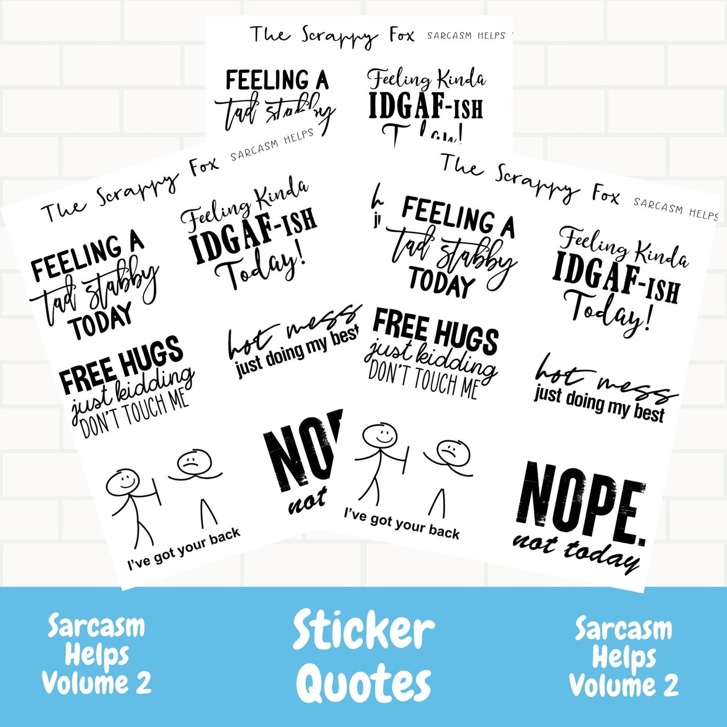 Sarcasm Helps Vol 1 Quote Sheet