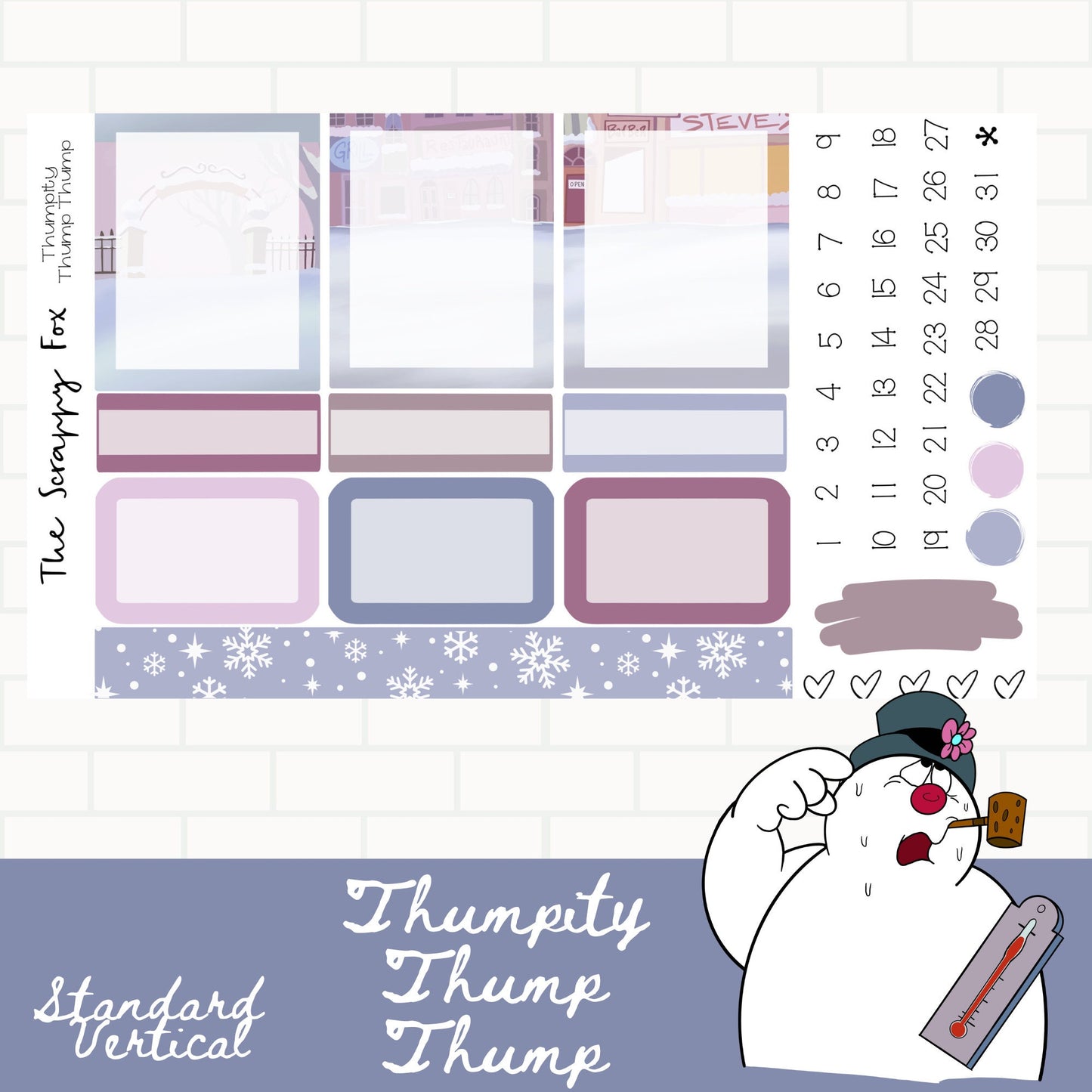 Thumpity thump thump Standard Vertical Weekly Sticker Kit
