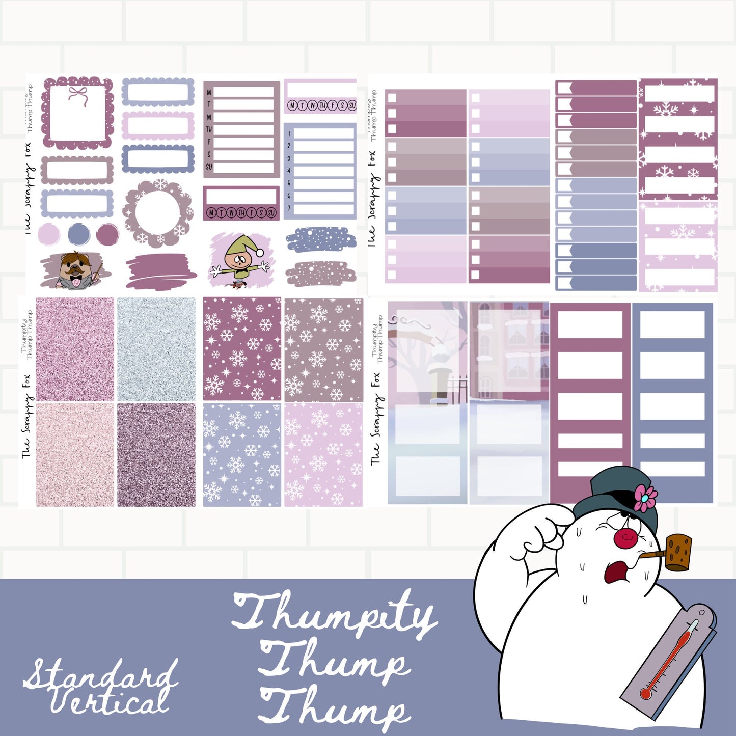 Thumpity thump thump Standard Vertical Weekly Sticker Kit
