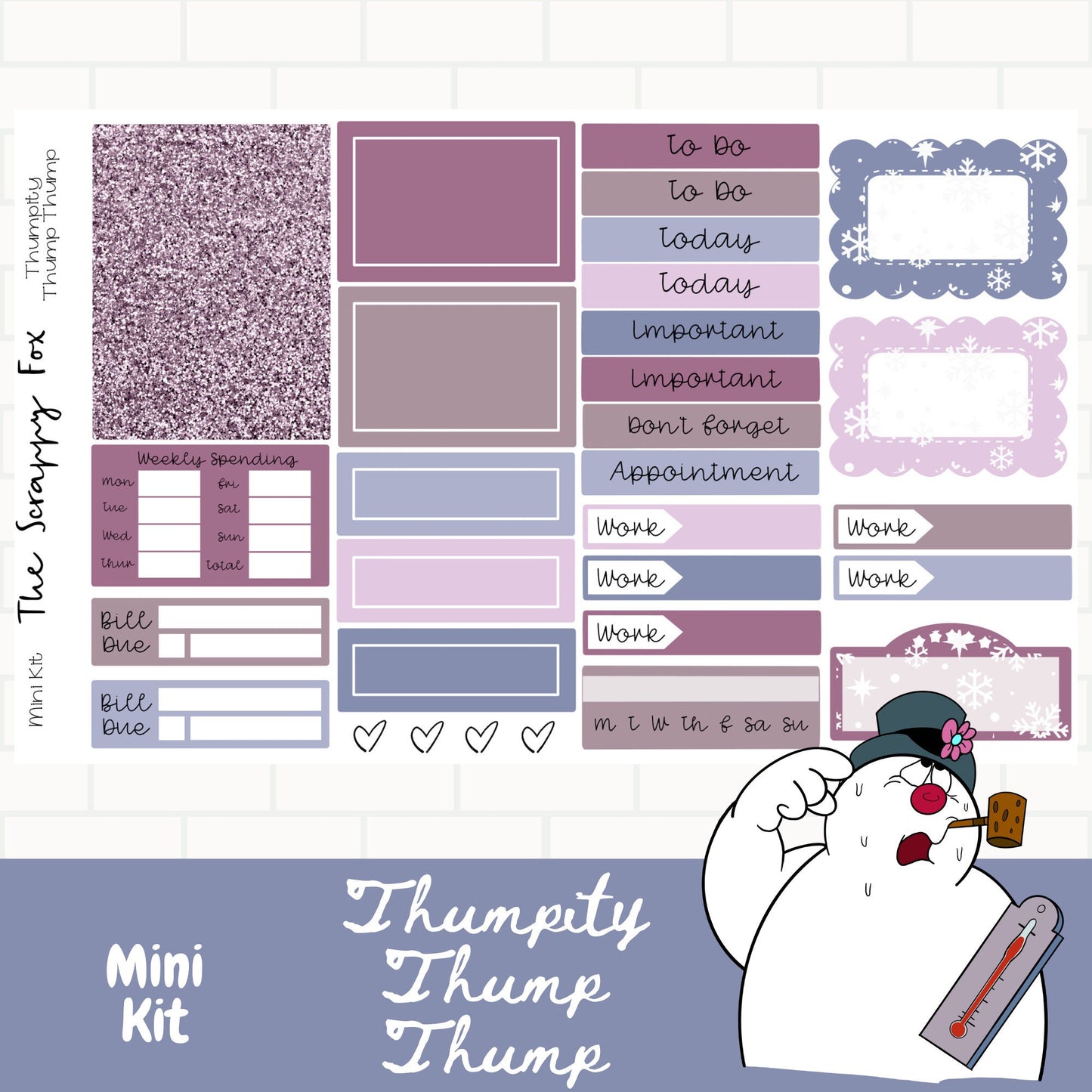 Thumpity thump thump Standard Vertical Weekly Mini Kit