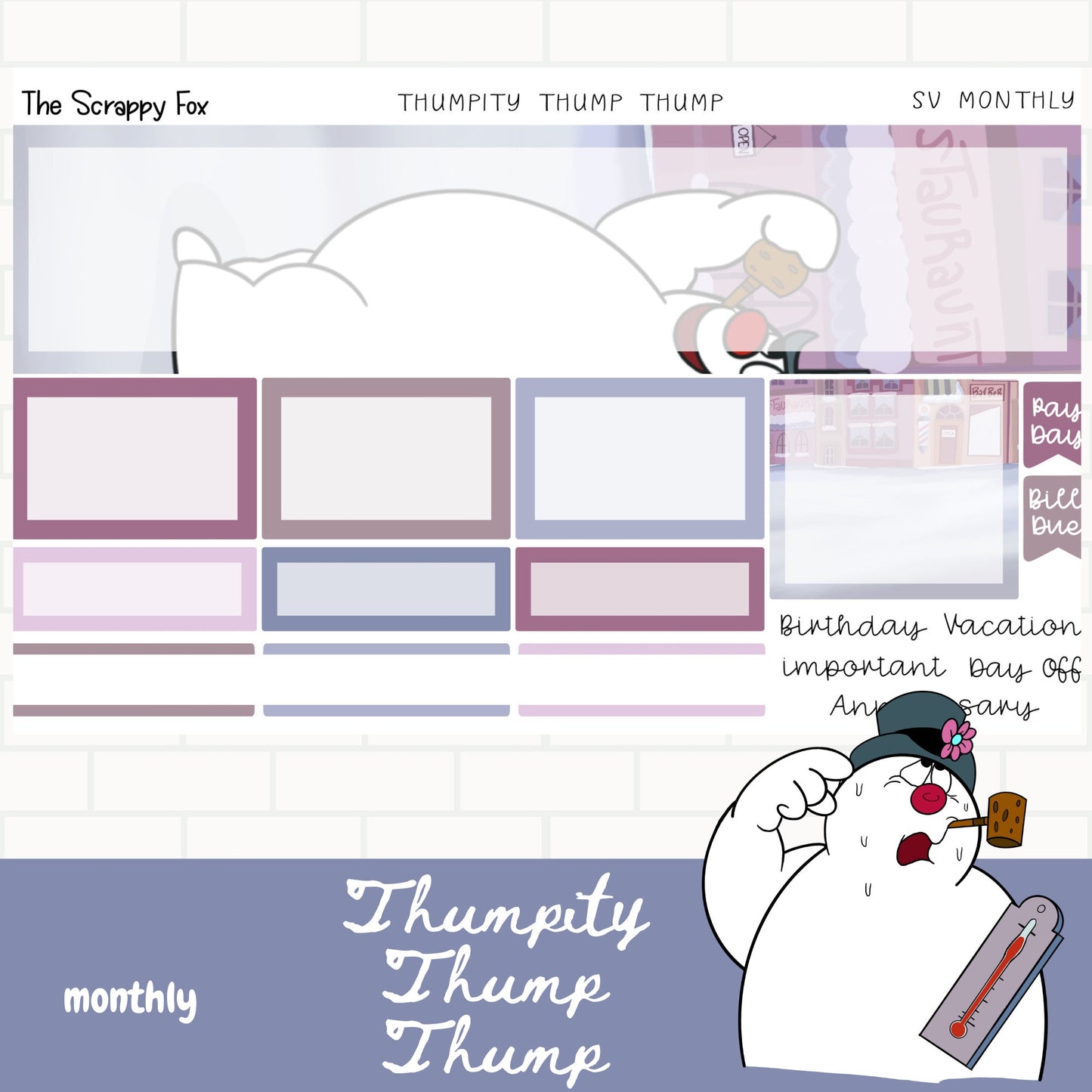 Thumpity Thump Thump Standard Vertical Monthly Sticker Kit
