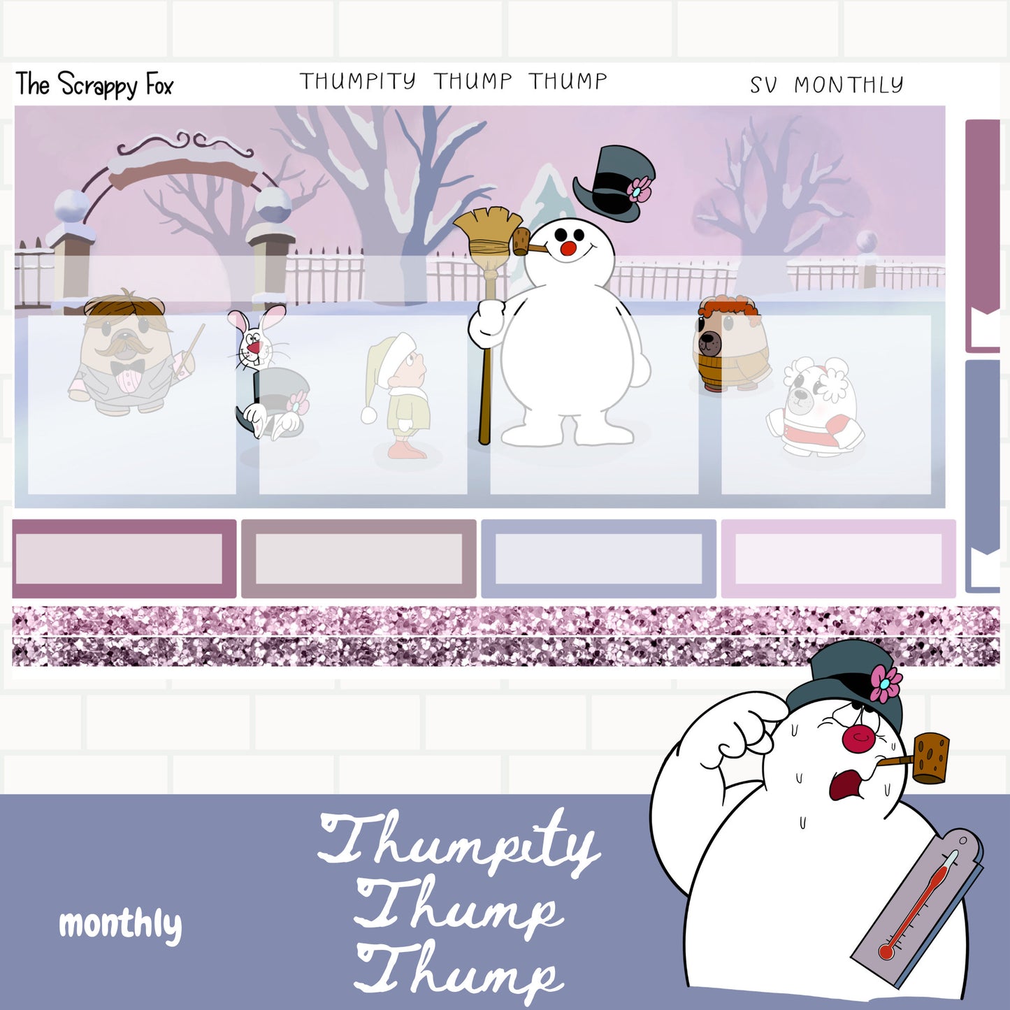 Thumpity Thump Thump Standard Vertical Monthly Sticker Kit