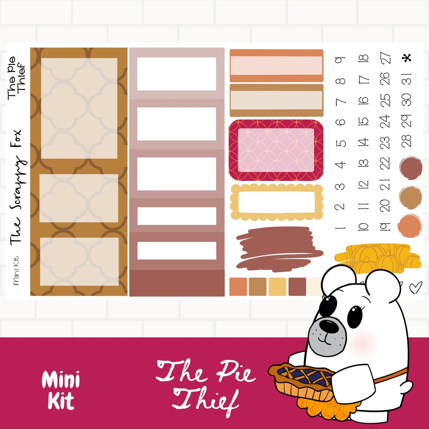 The Pie Thief Standard Vertical Weekly Mini Kit