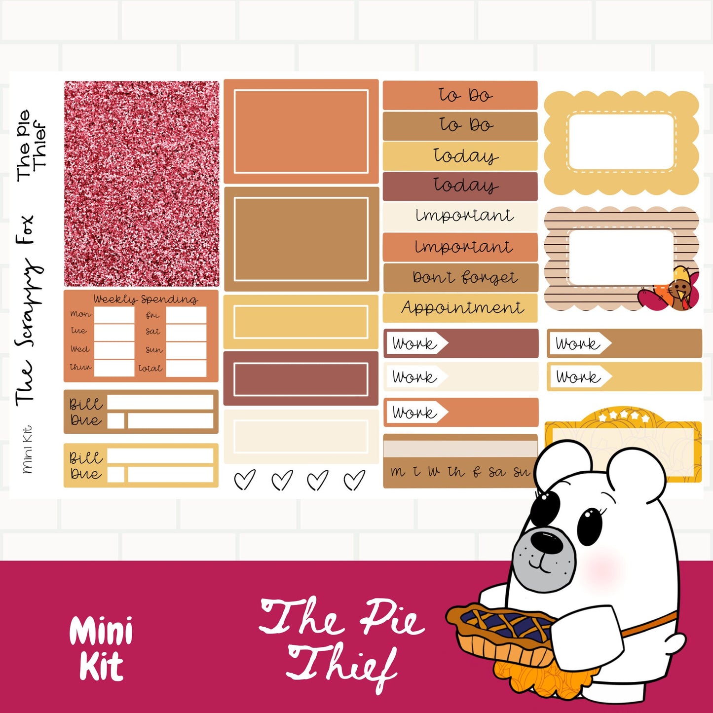 The Pie Thief Standard Vertical Weekly Mini Kit