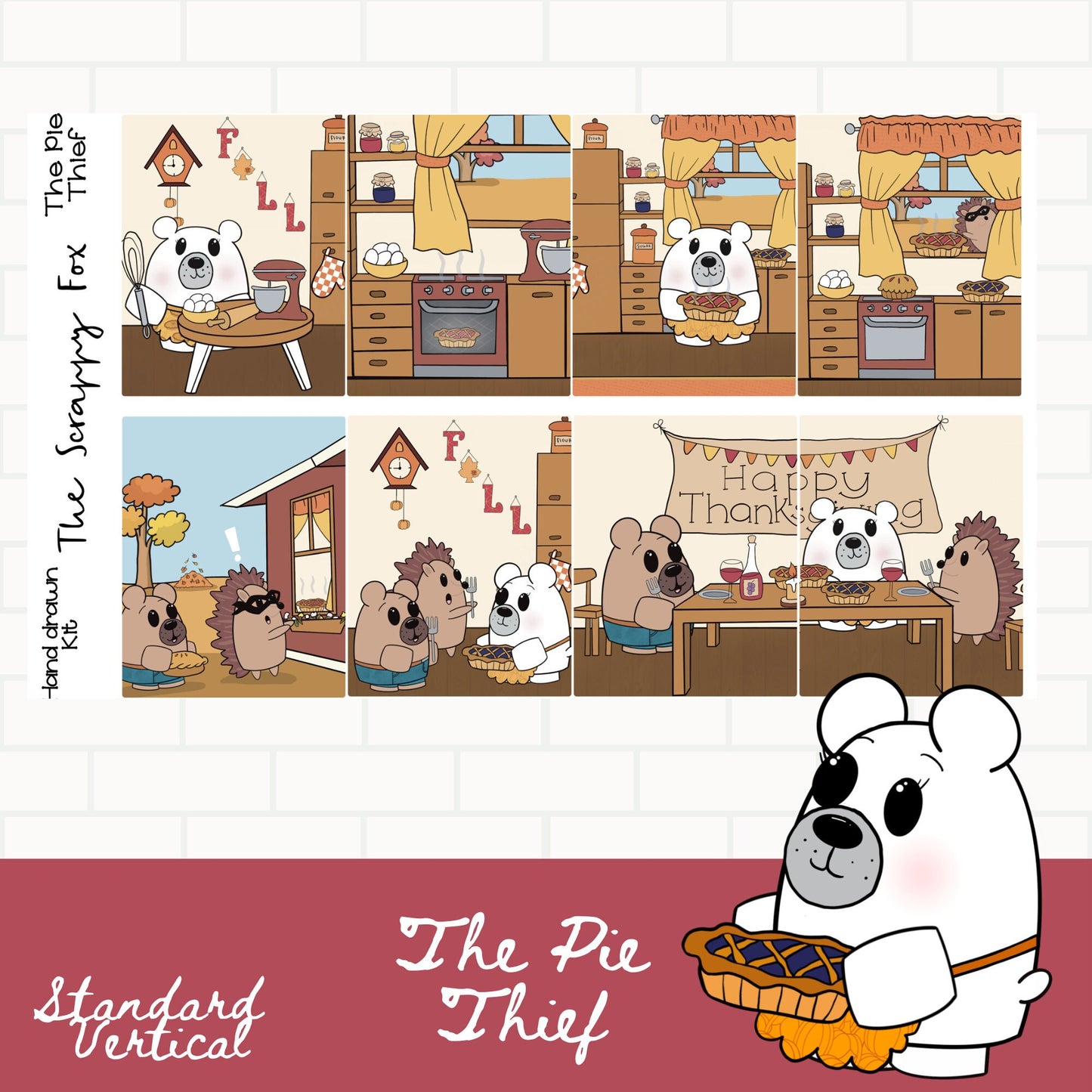 The Pie Thief Standard Vertical Weekly Sticker Kit