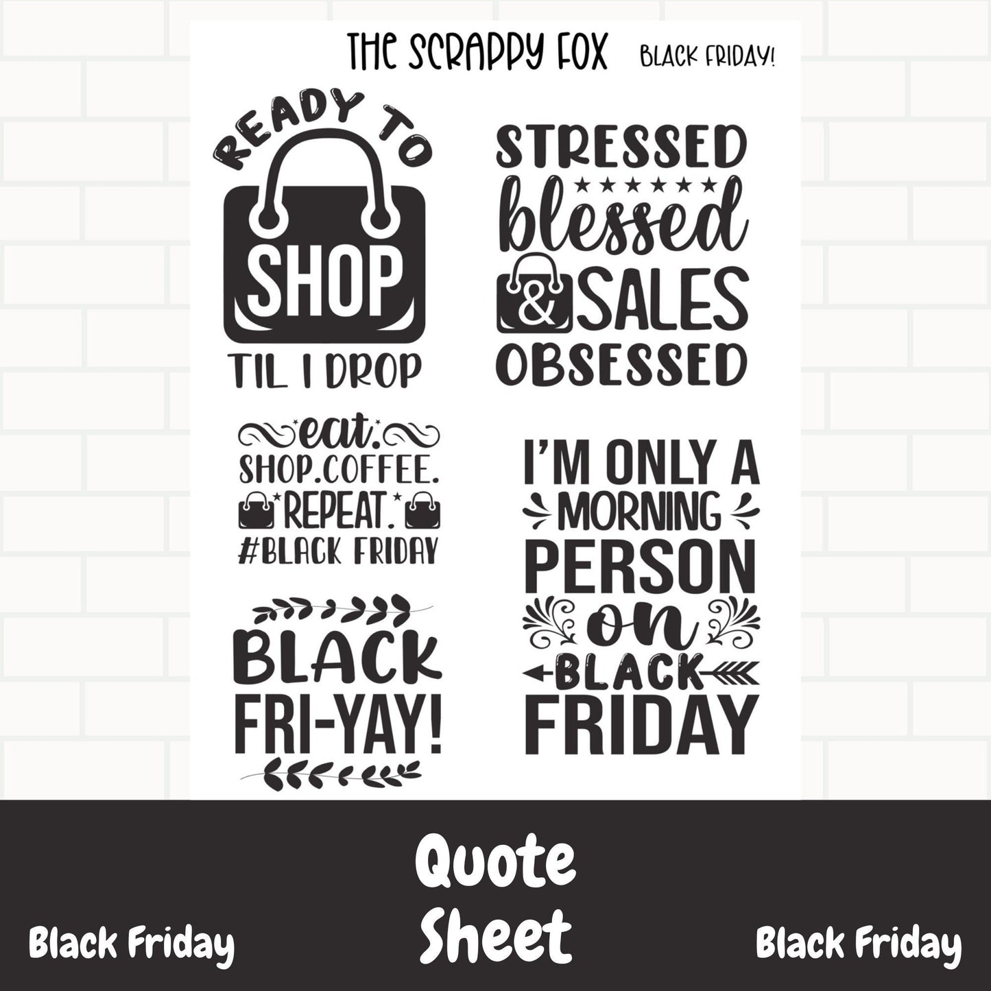 Black Friday Shopping Quote Sheet