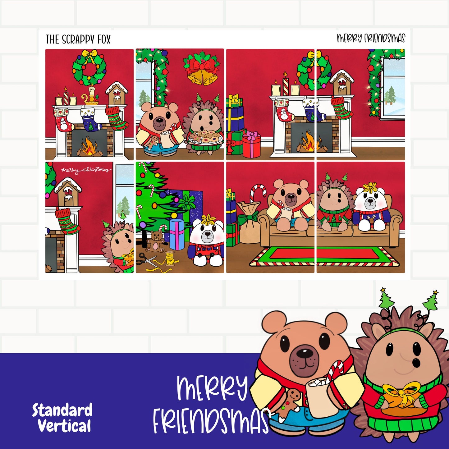 Merry Friendsmas Standard Vertical Weekly Sticker Kit