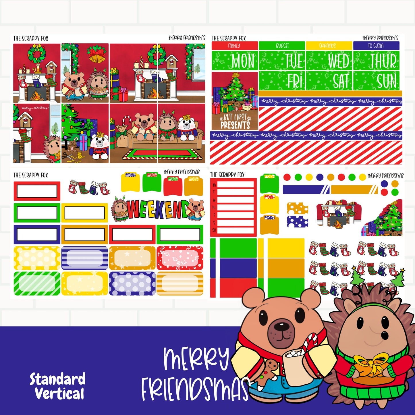 Merry Friendsmas Standard Vertical Weekly Sticker Kit