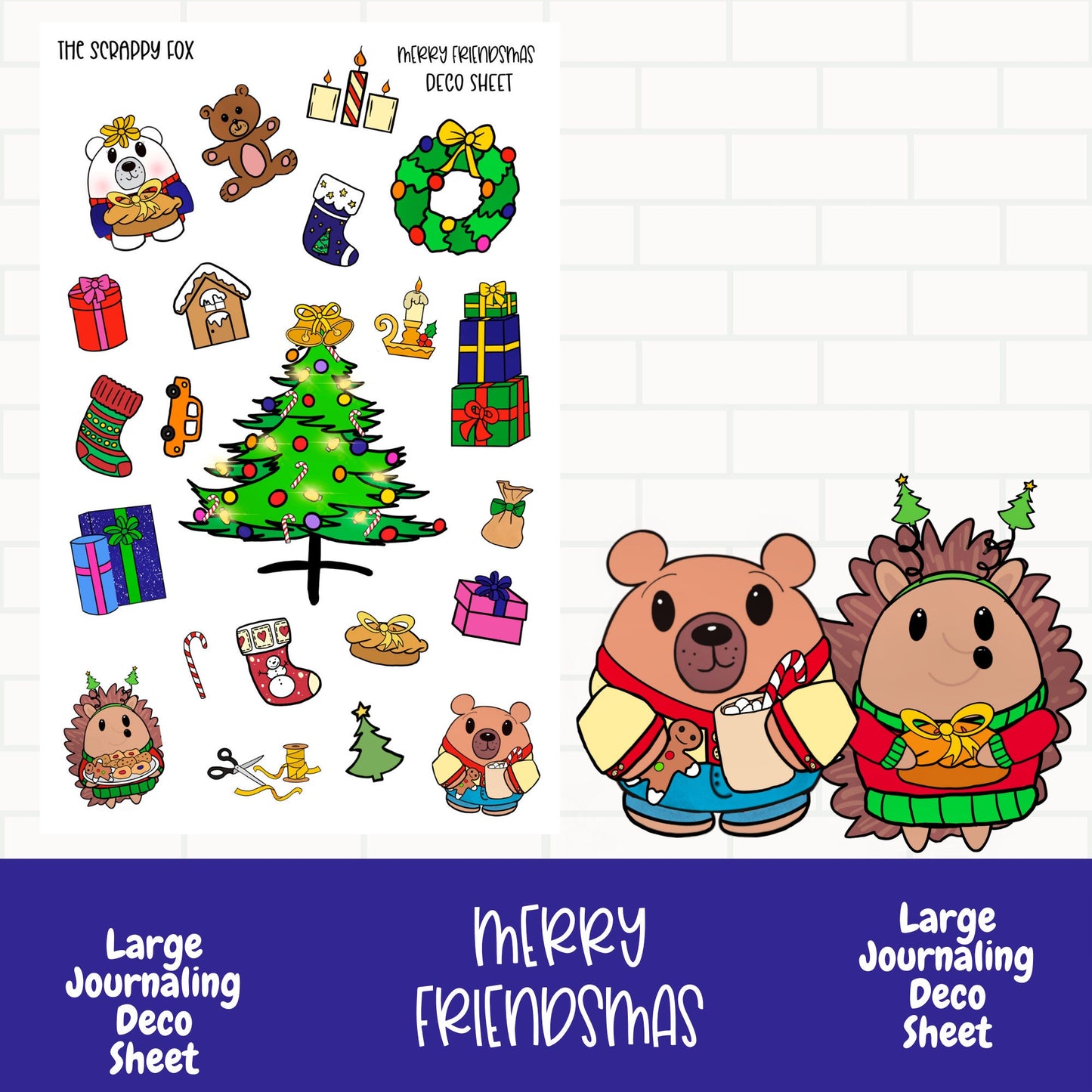 Merry Friendsmas Large Journal Deco Stickers