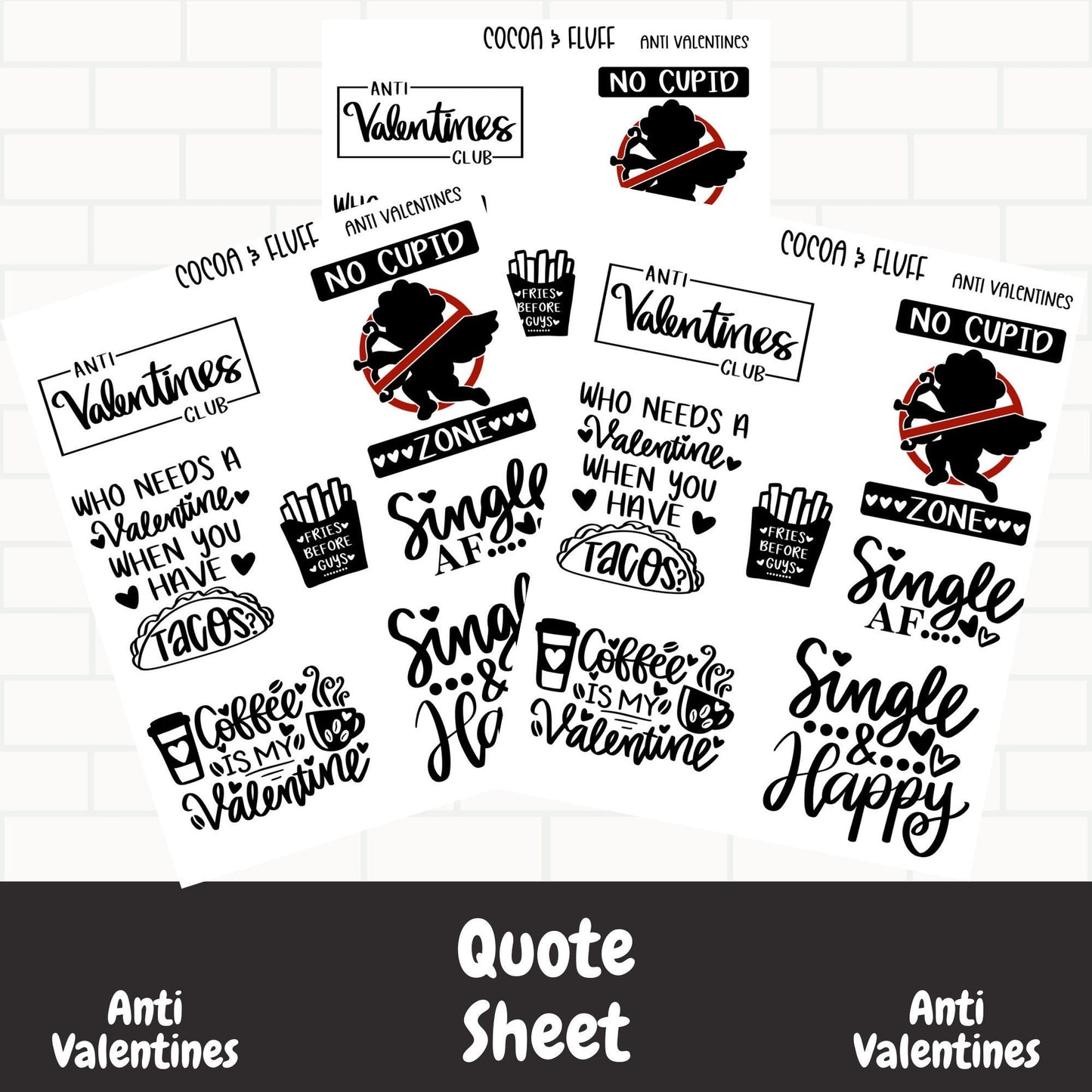 Anti Valentines Quote Sheet