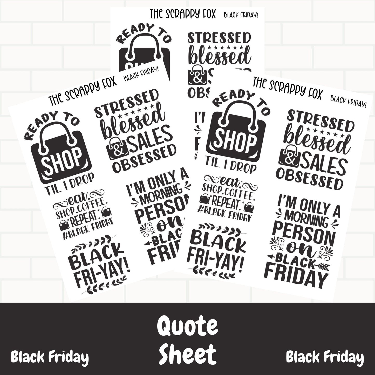 Black Friday Shopping Quote Sheet