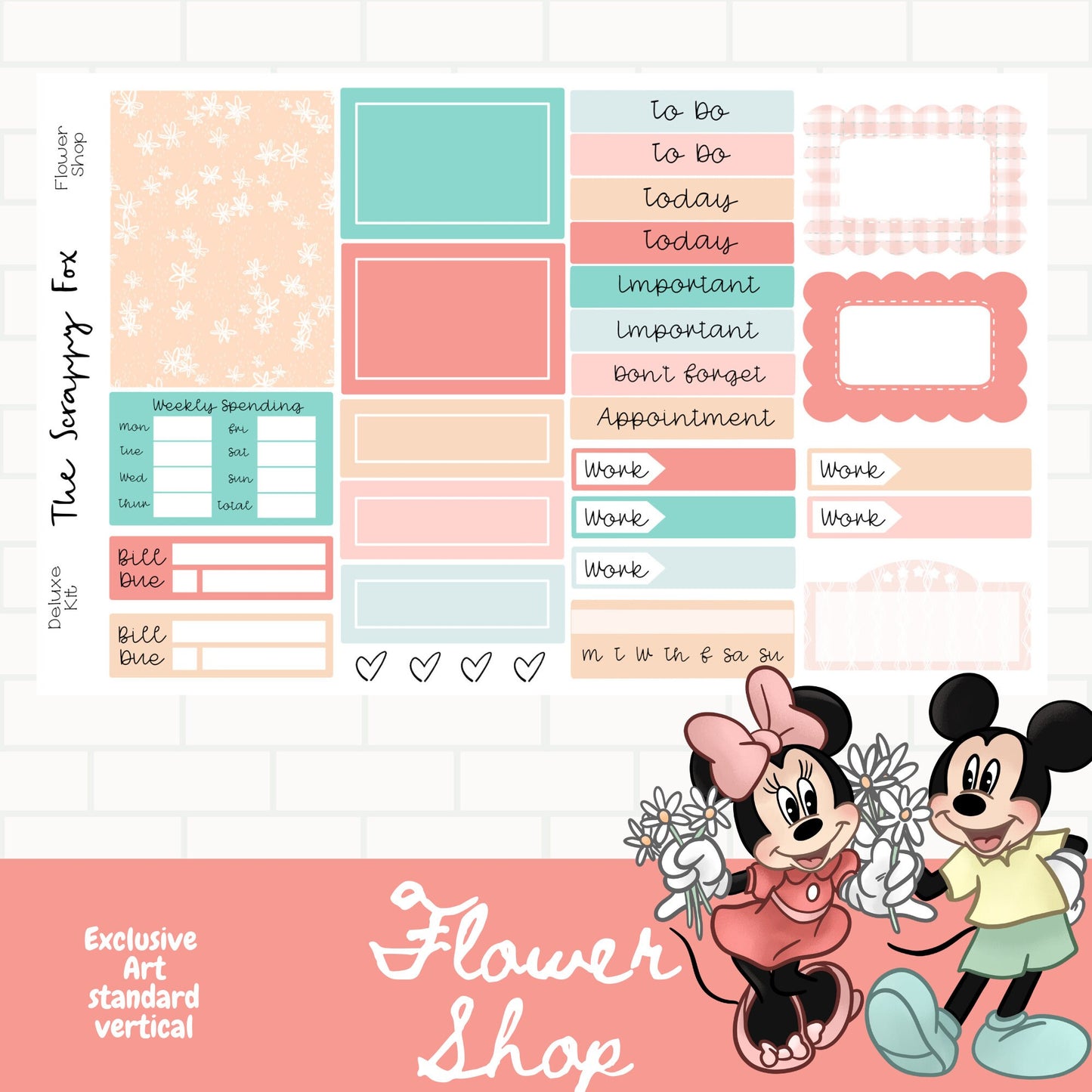 Flower Shop Standard Vertical Weekly Sticker Kit