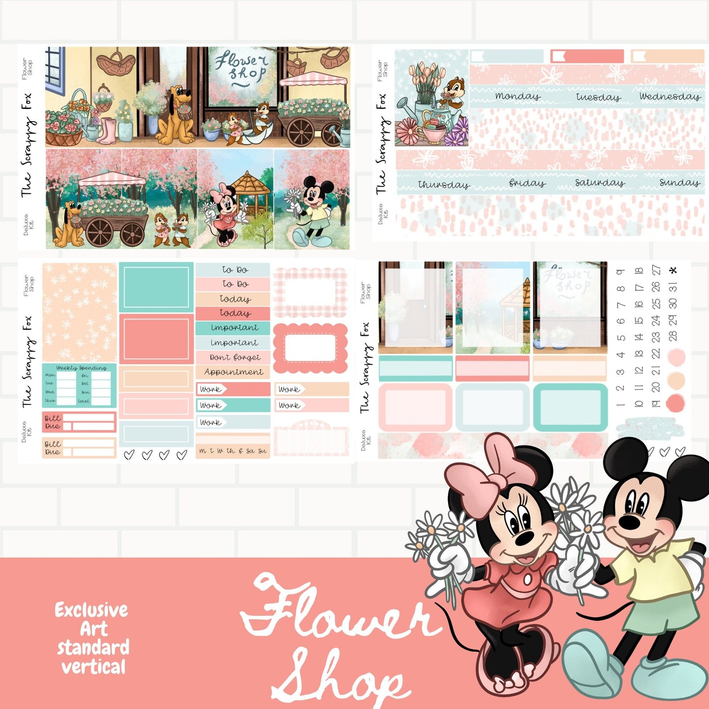 Flower Shop Standard Vertical Weekly Sticker Kit