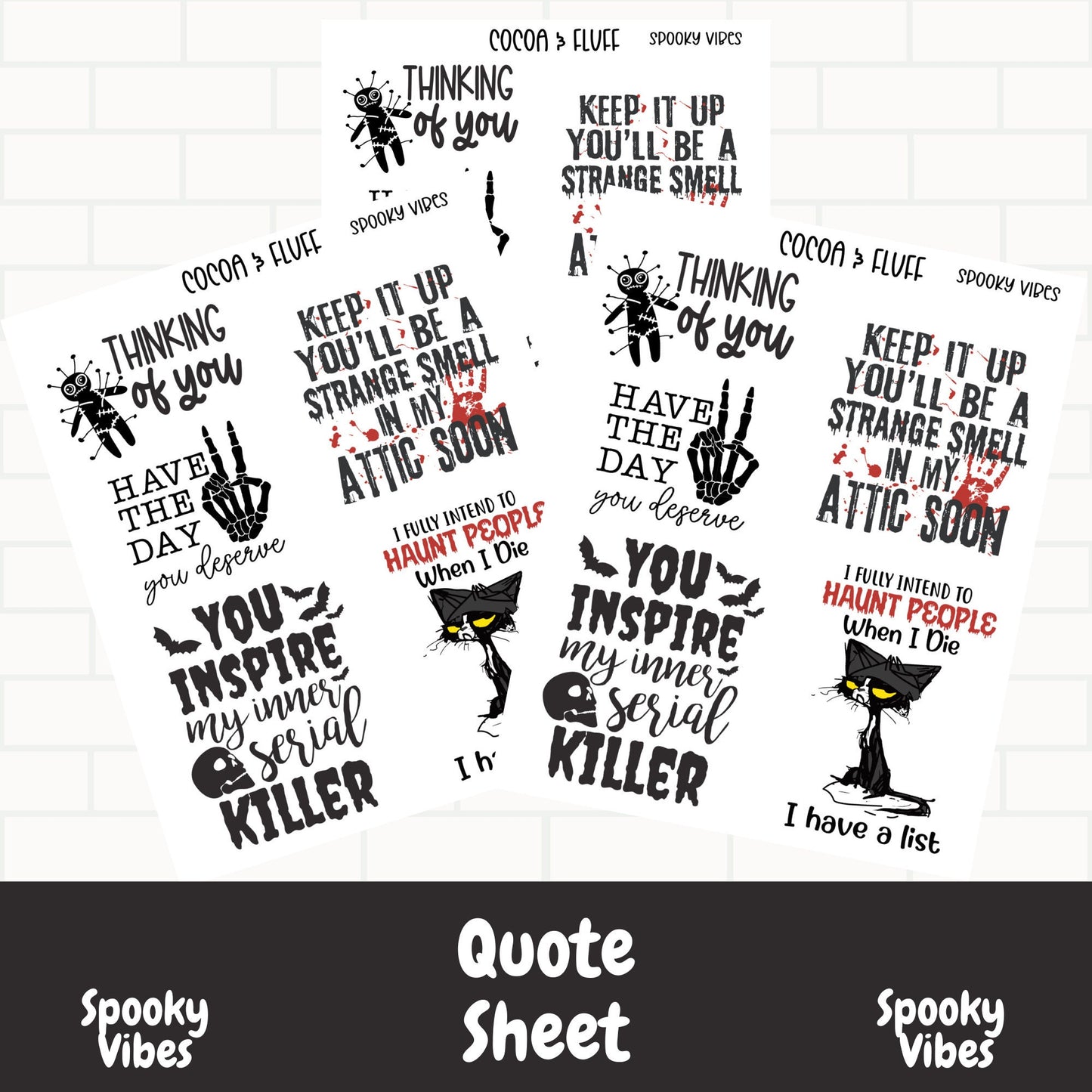 Spooky Vibes Quote Sheet