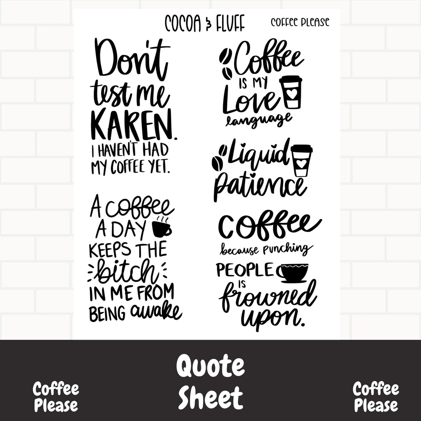 Coffee Please Quote Sheet