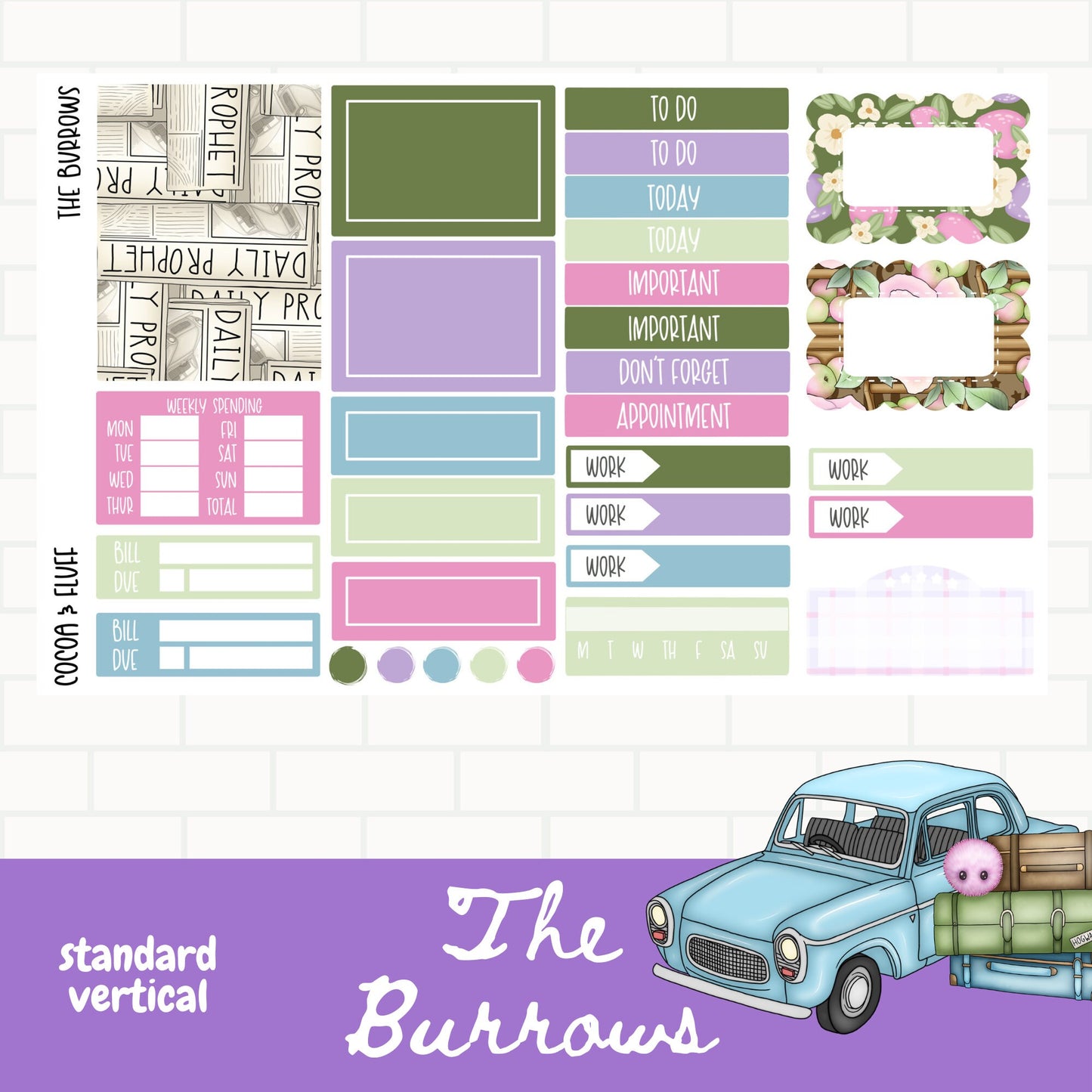 Magical Family Standard Vertical Weekly Sticker Kit