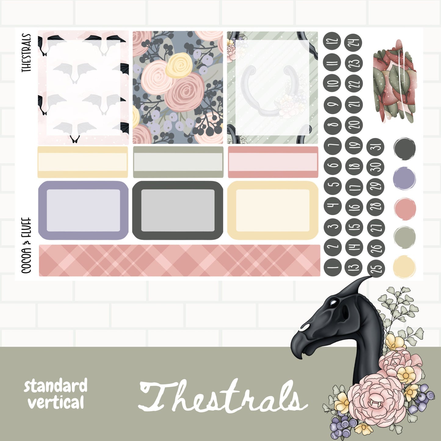 Magical Creatures Standard Vertical Weekly Planner Stickers
