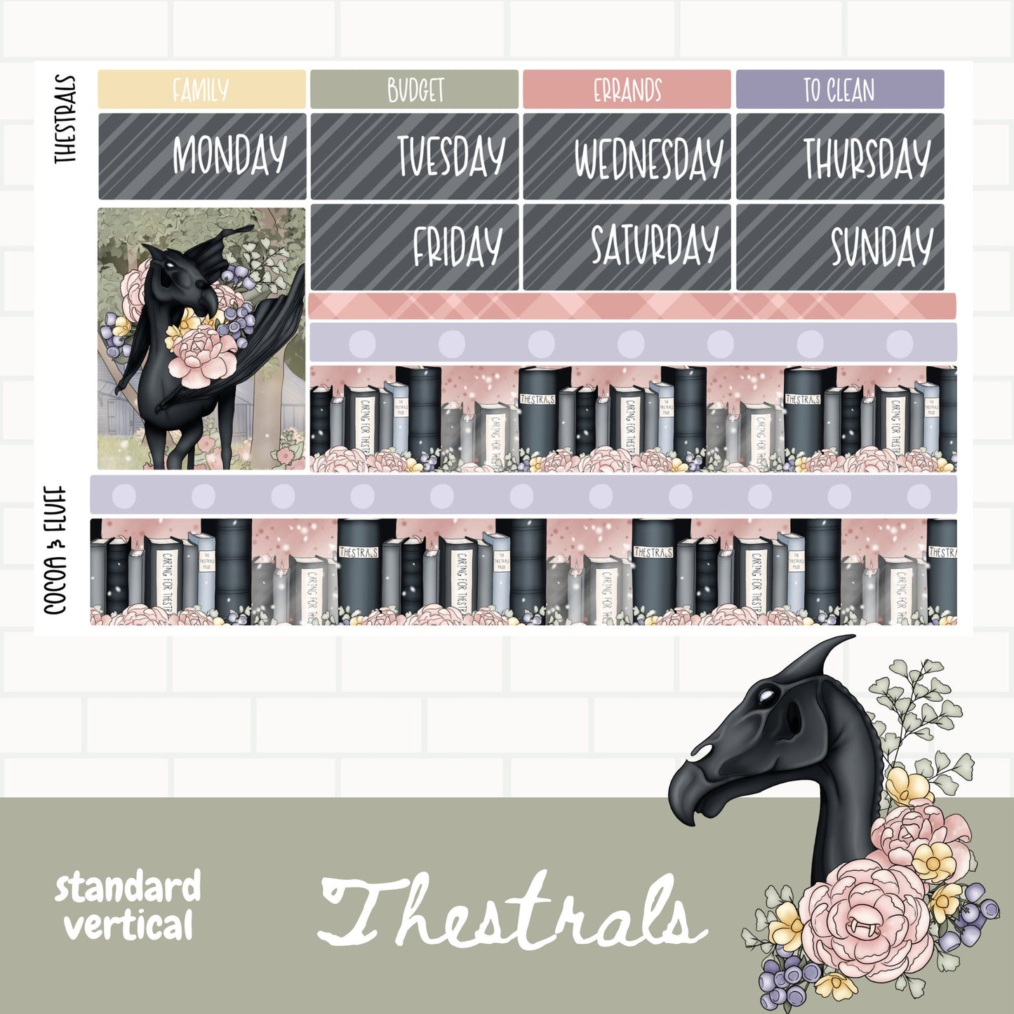 Magical Creatures Standard Vertical Weekly Planner Stickers