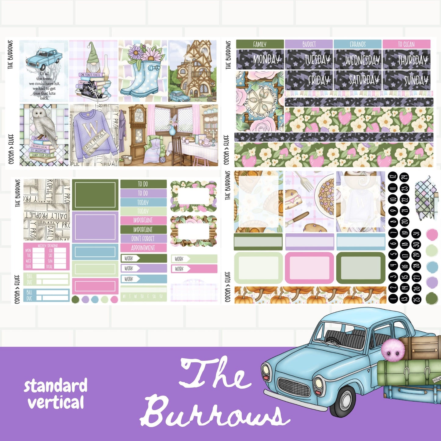 Magical Family Standard Vertical Weekly Sticker Kit