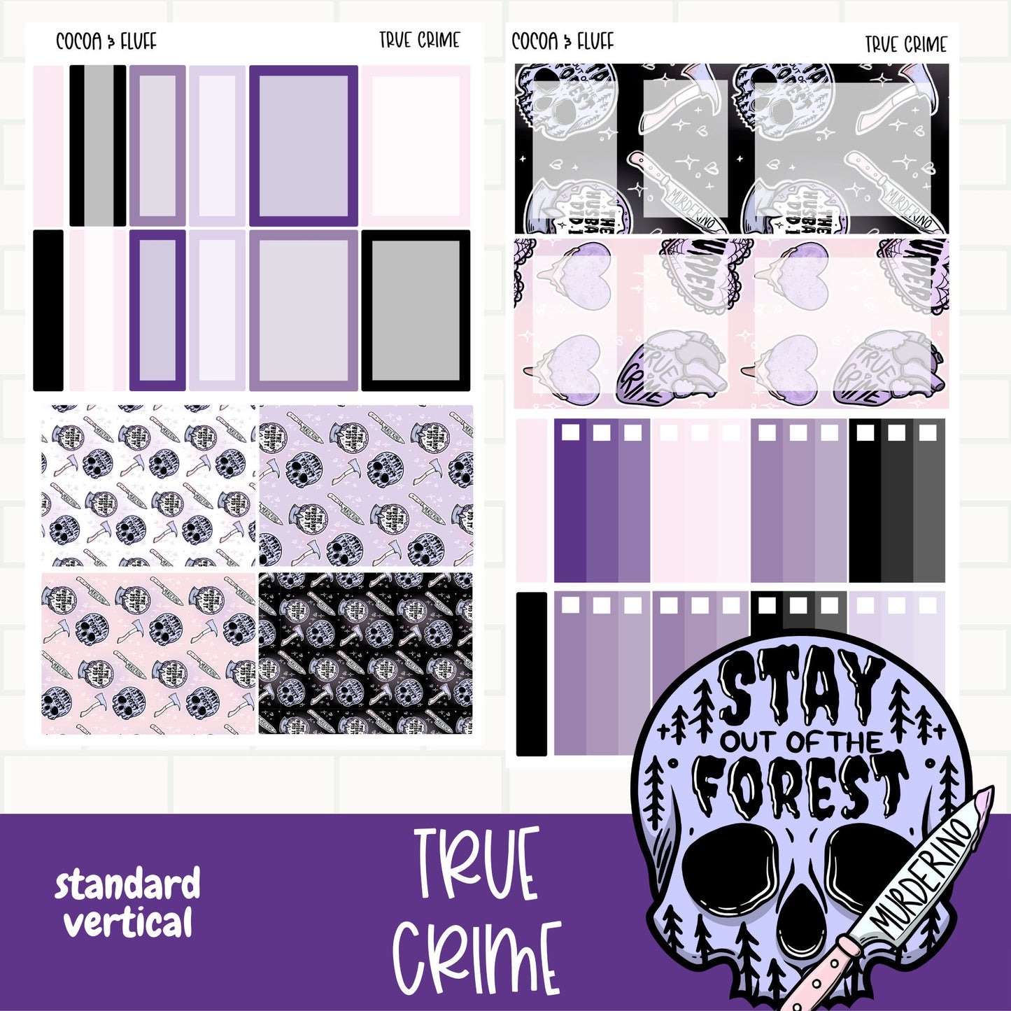 True Crime Standard Vertical Weekly Sticker Kit