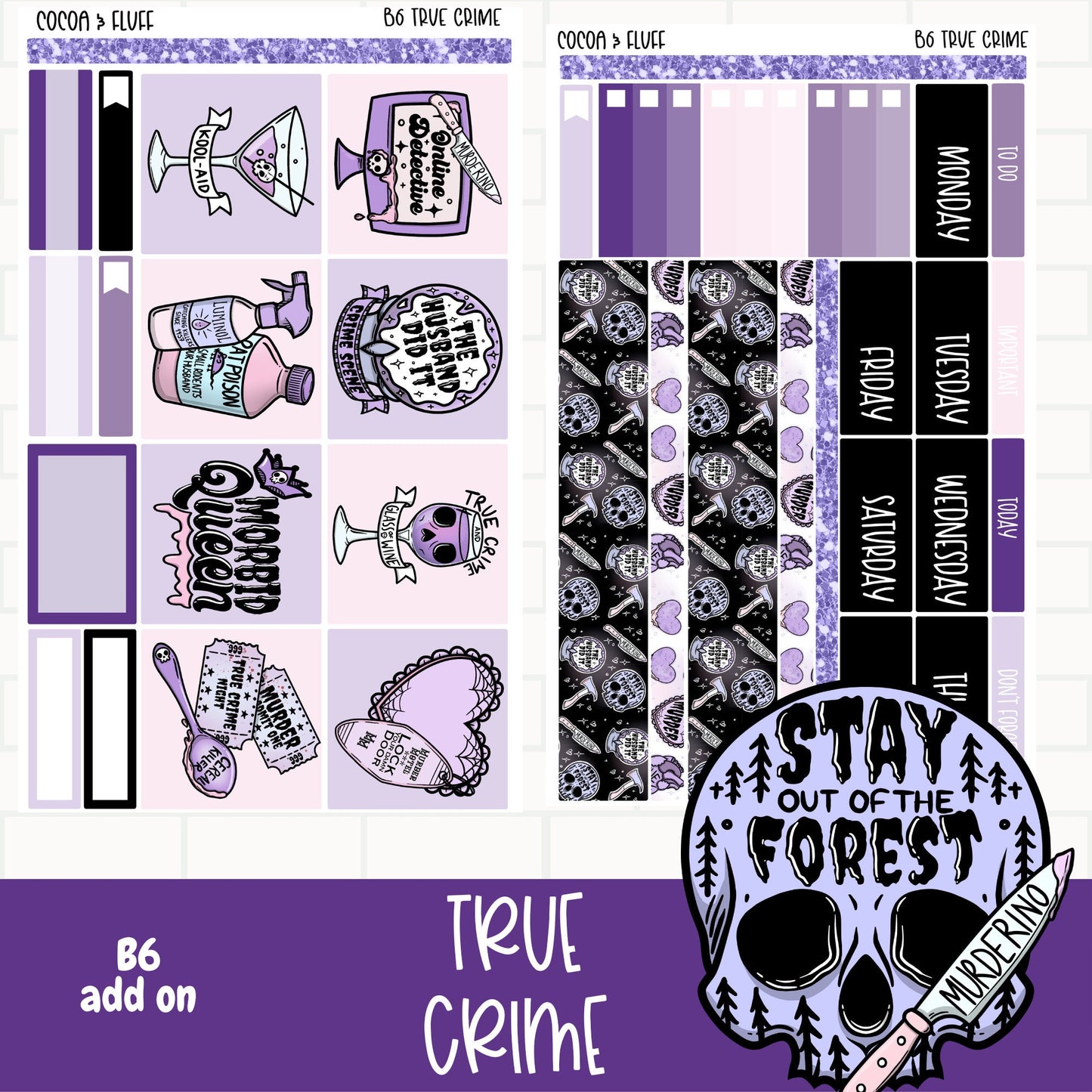 True Crime Standard Vertical Weekly Sticker Kit